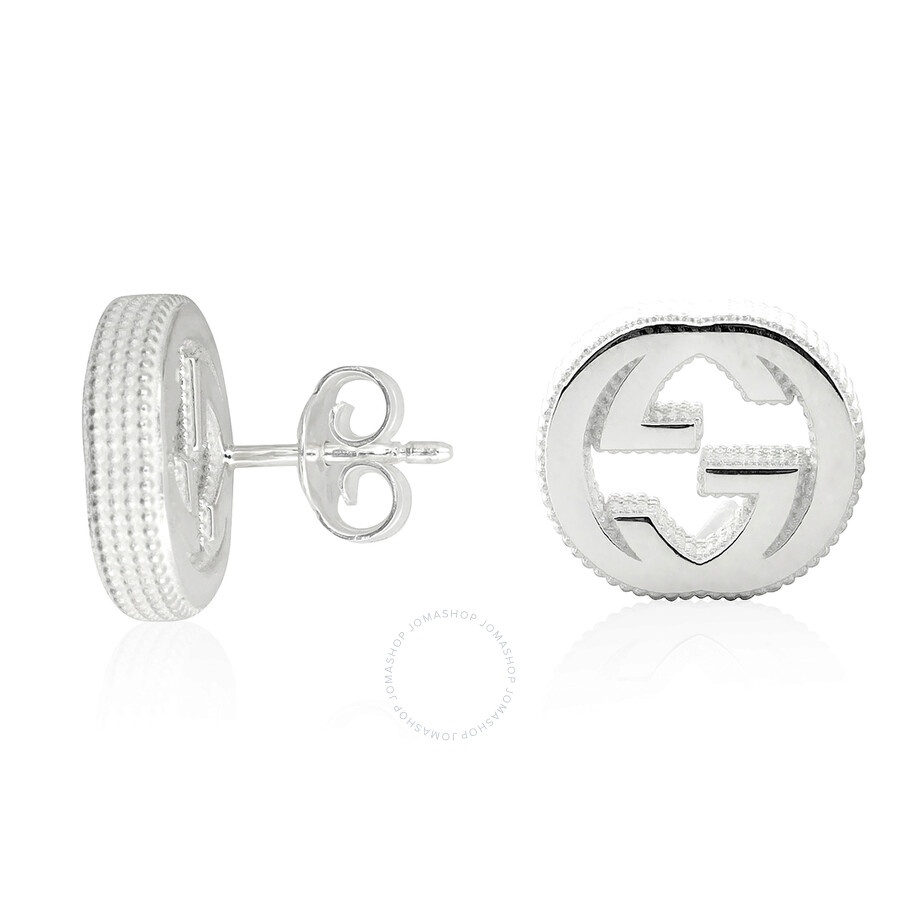 Gucci Interlocking G earrings in silver - 4