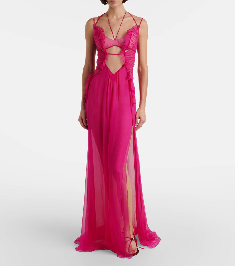 NENSI DOJAKA Semi-sheer silk gown outlook