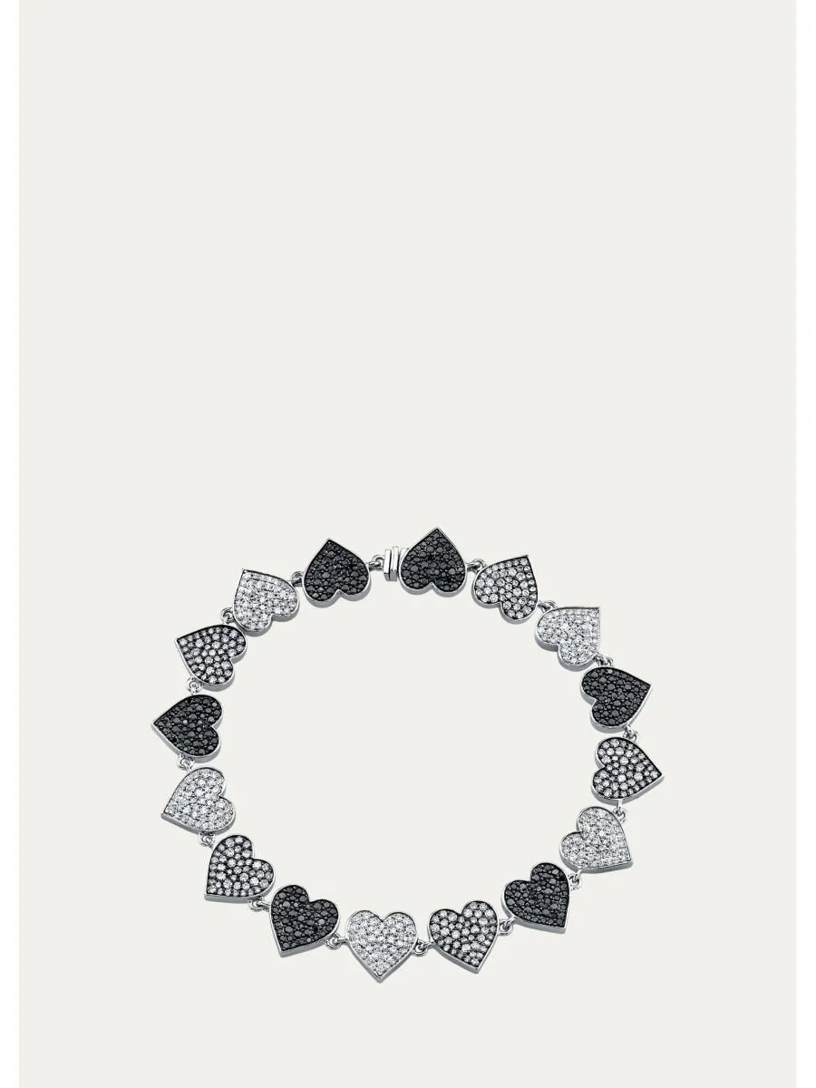 14K White Gold & 3.20 TCW Diamond Heart Bracelet - 1