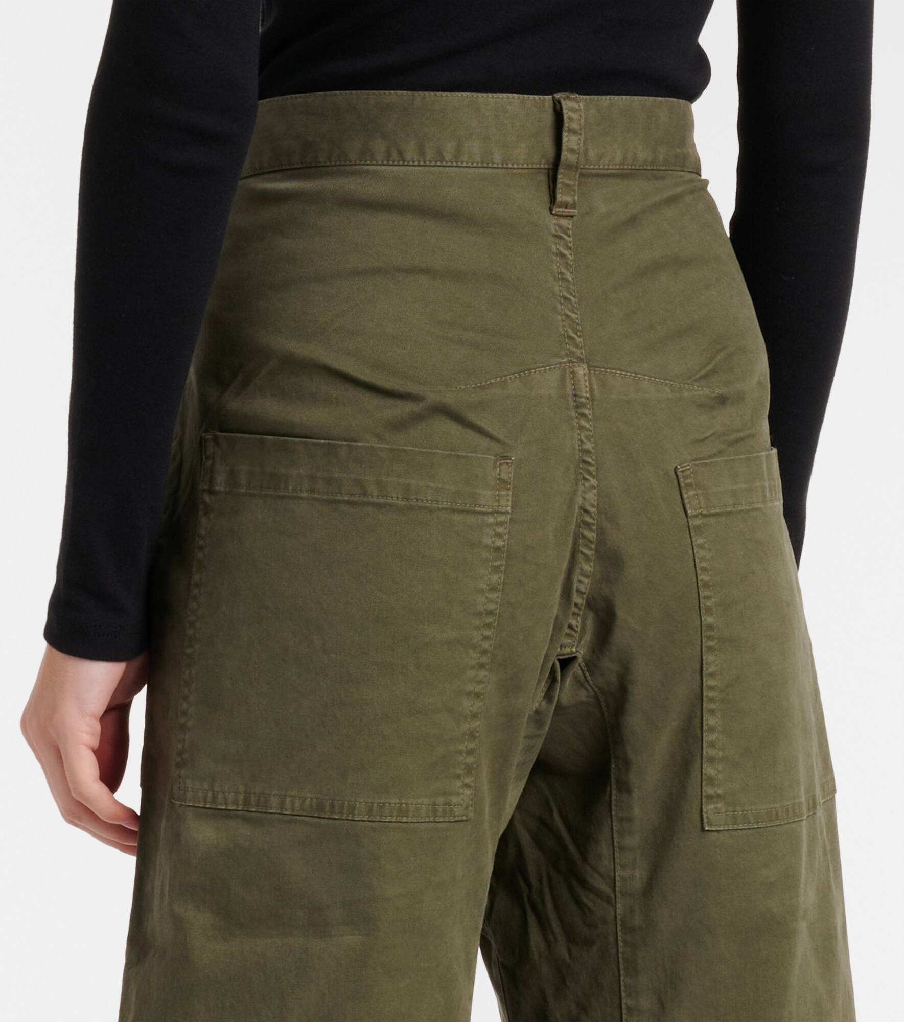 Shon cotton twill barrel-leg pants - 6