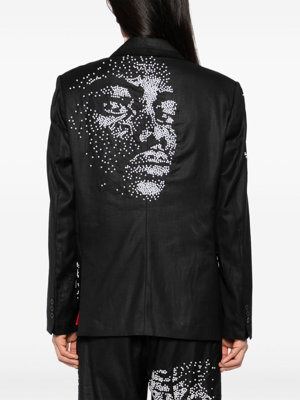 Embellished Face blazer - 4