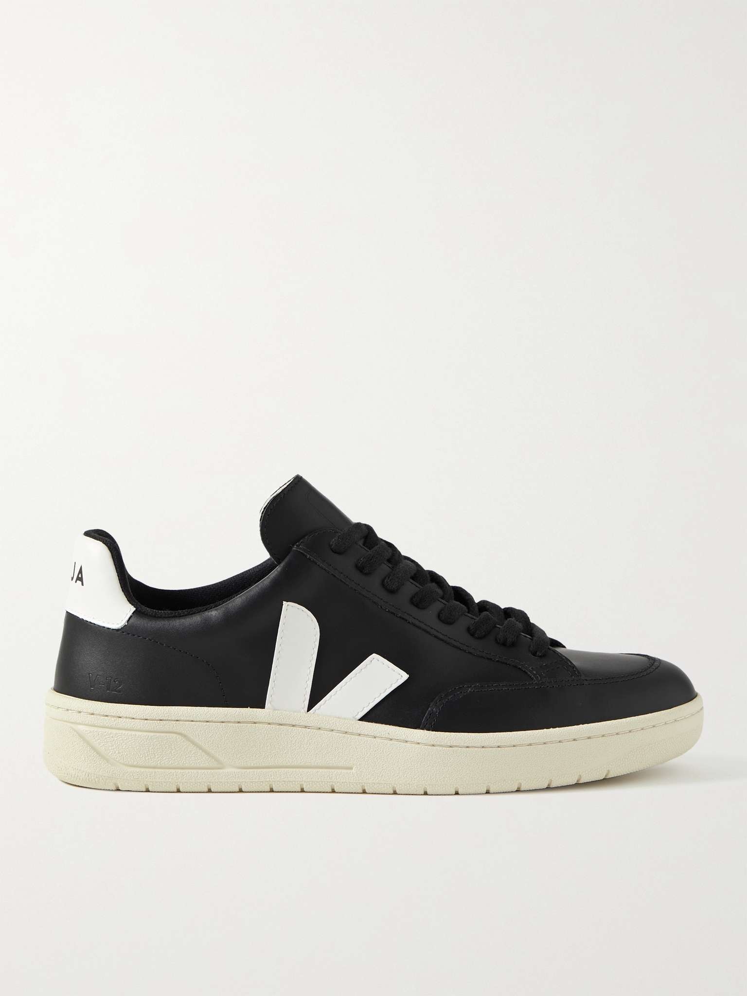 V-12 Suede-Trimmed Leather Sneakers - 1