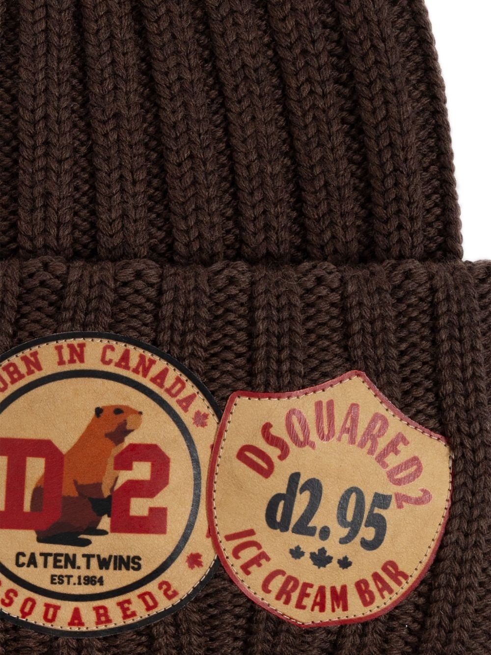 ribbed-knit logo-patch beanie - 3
