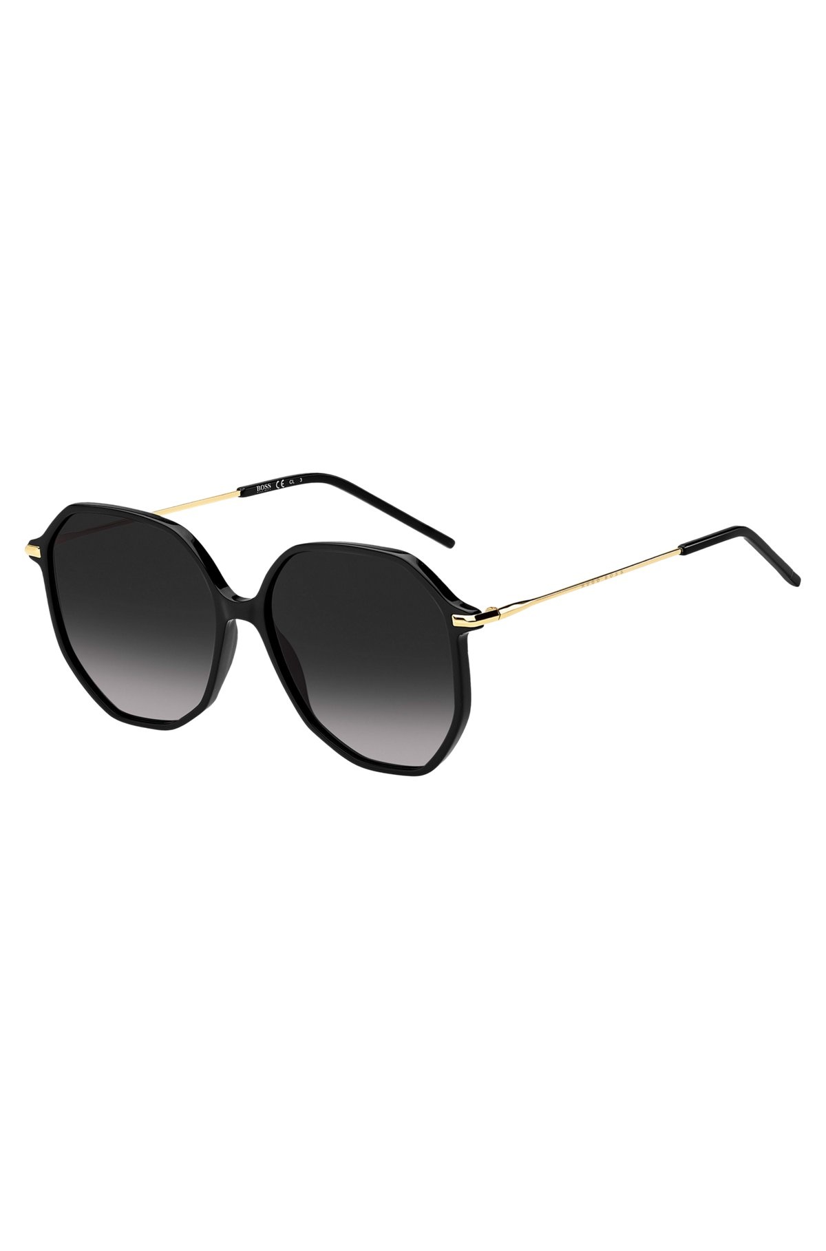 BLACK-ACETATE SUNGLASSES WITH TUBULAR TEMPLES - 1