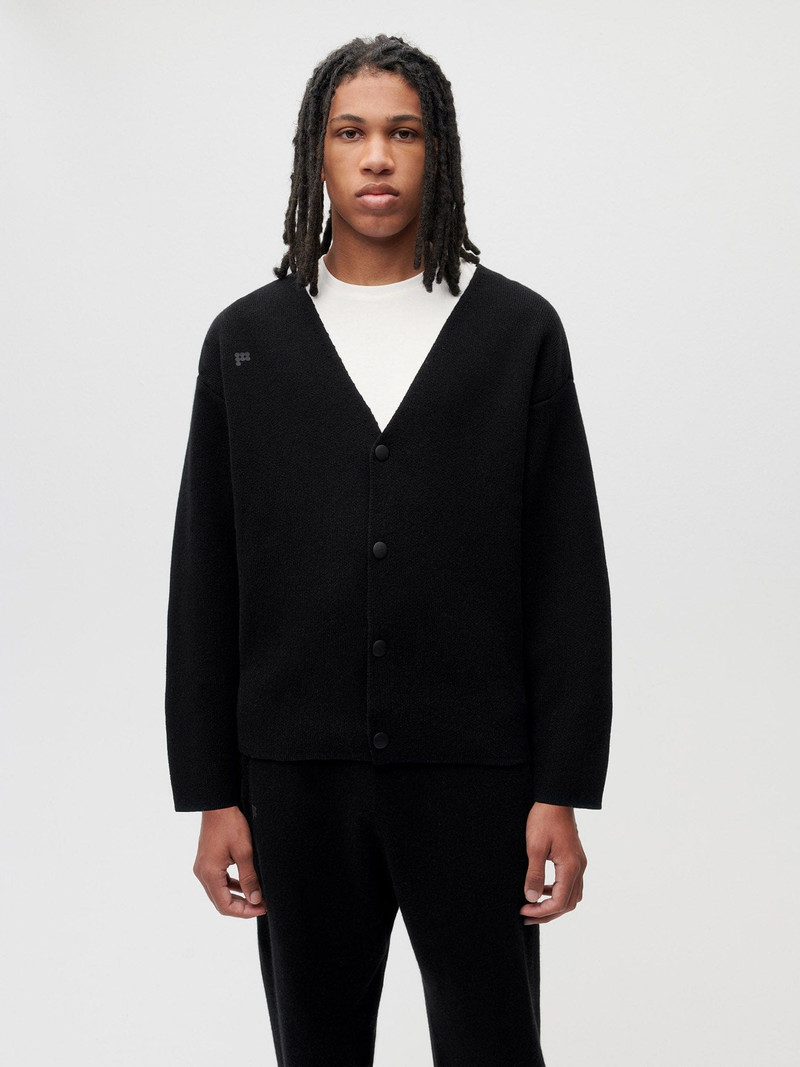 PANGAIA Mens Recycled Cashmere Cardigan - Black outlook