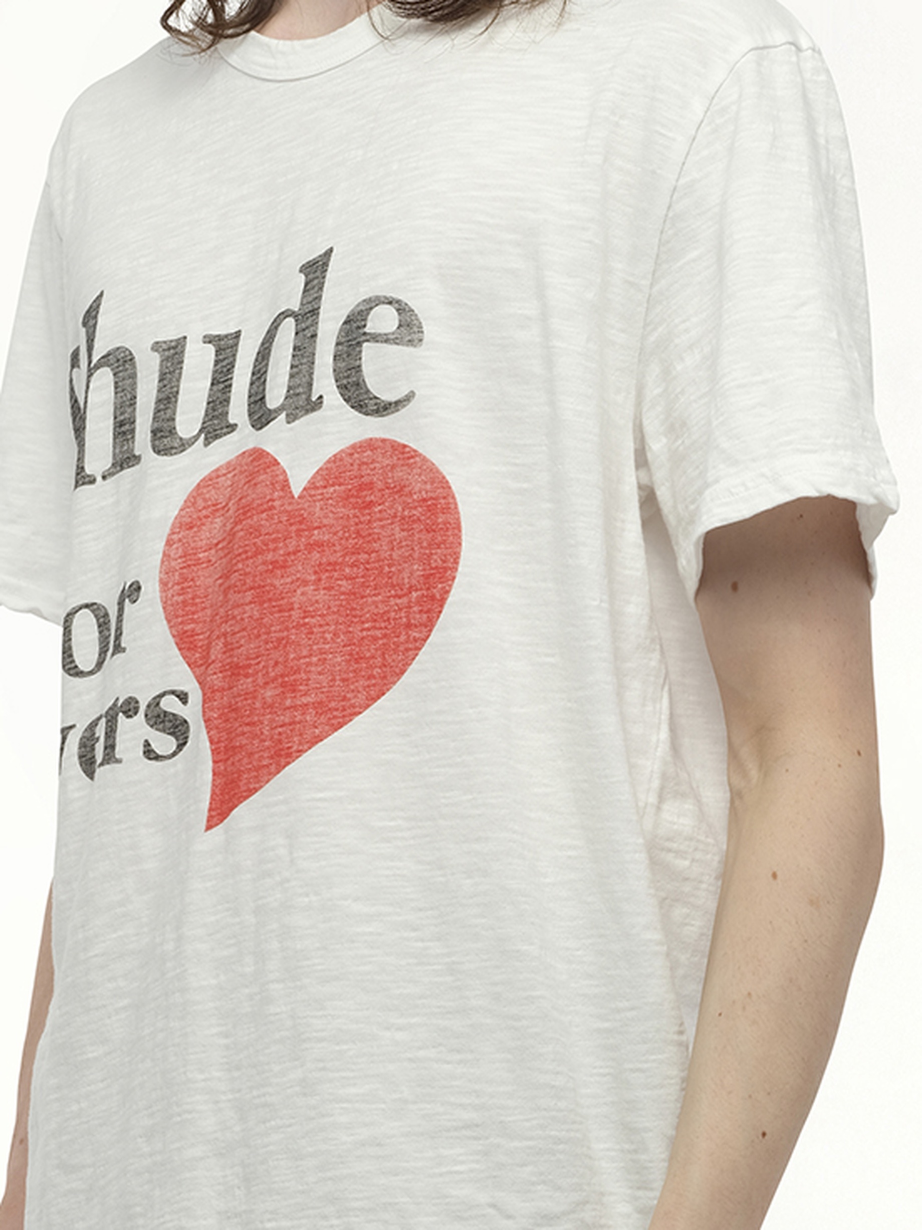 Rhude Lovers Slub Tee in White - 3
