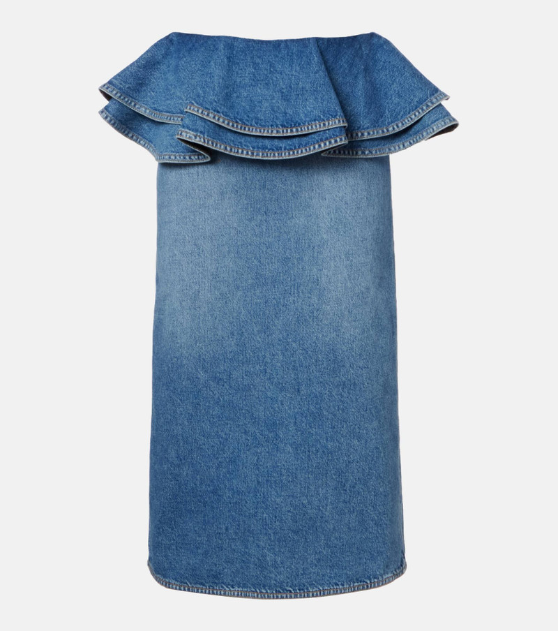 Peplum denim midi skirt 1