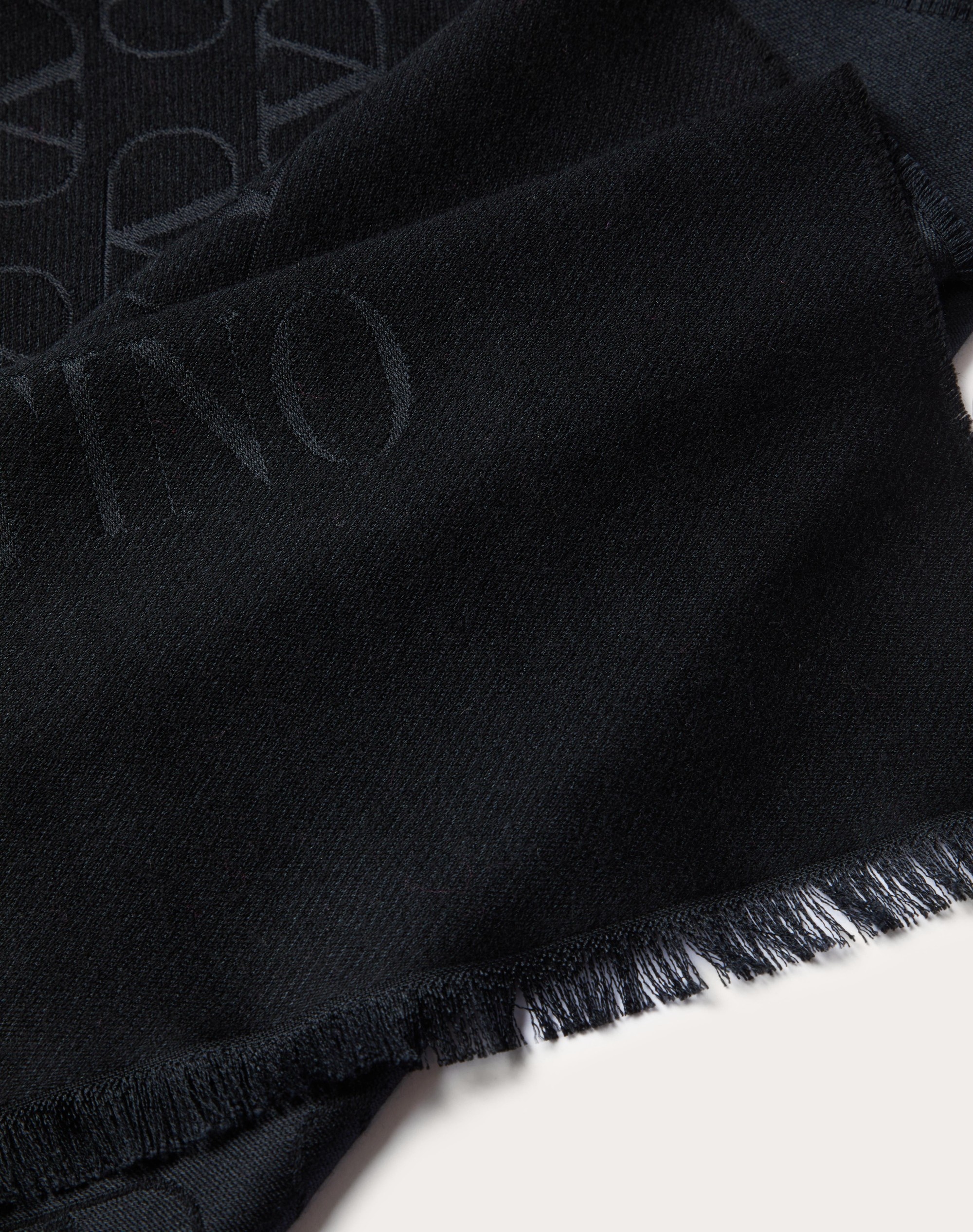 VLOGO SIGNATURE SILK AND WOOL STOLE 70X200 - 2