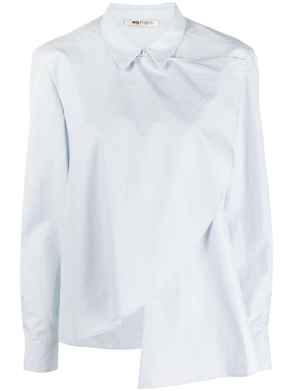 asymmetric long-sleeve cotton shirt - 1