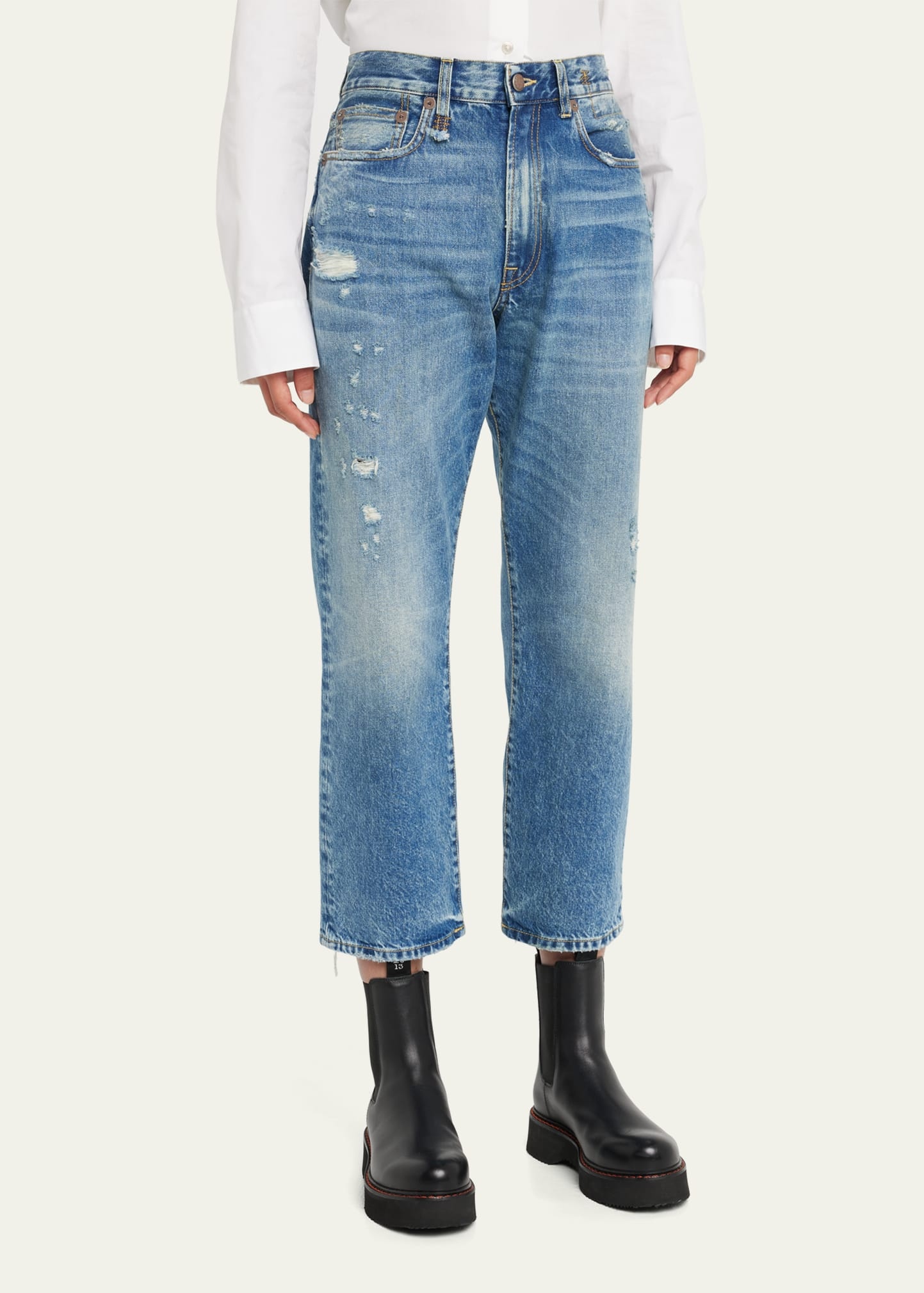 Distressed Boyfriend Jeans - 4