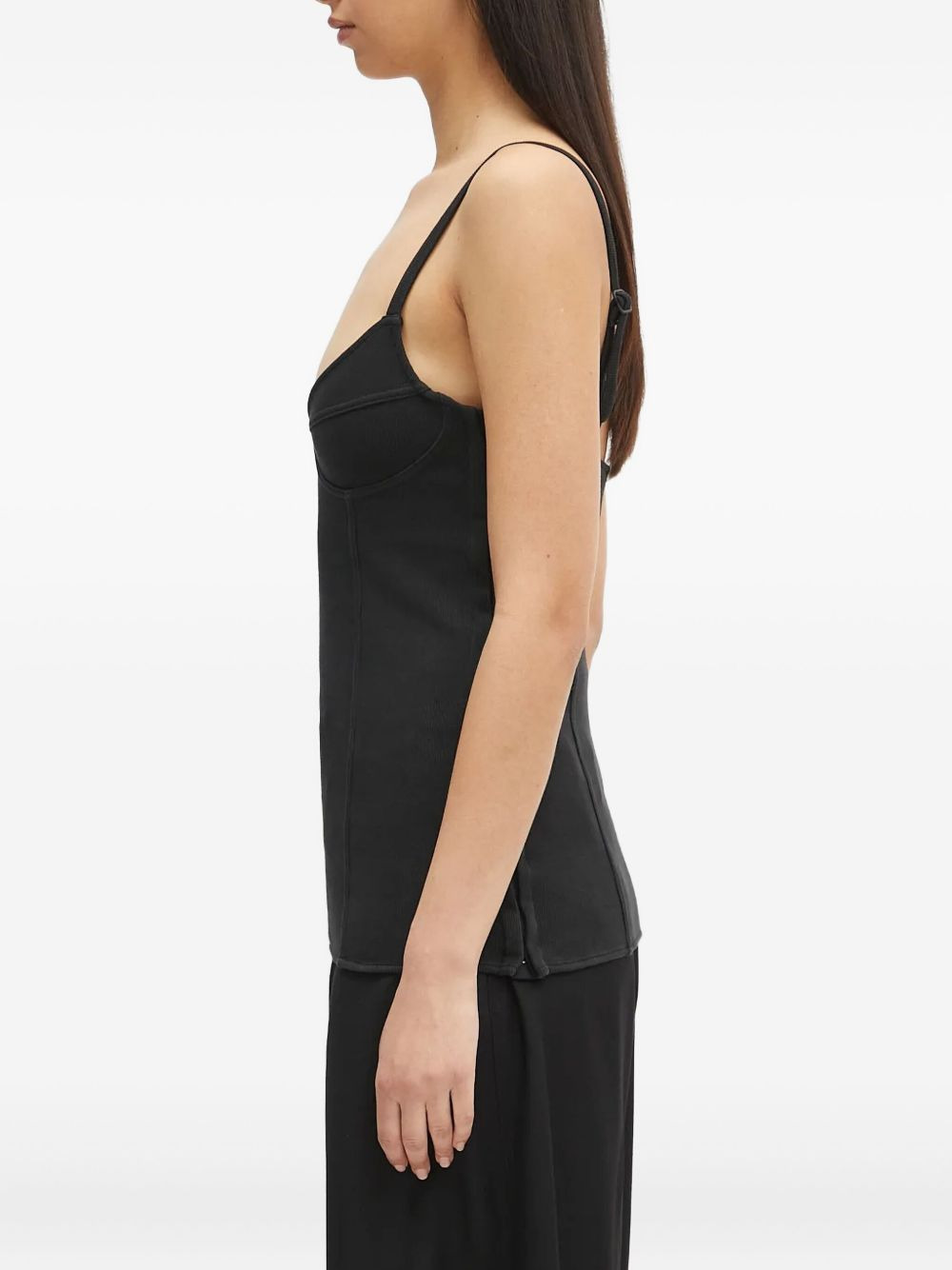 ribbed-knit scoop-neck top - 2