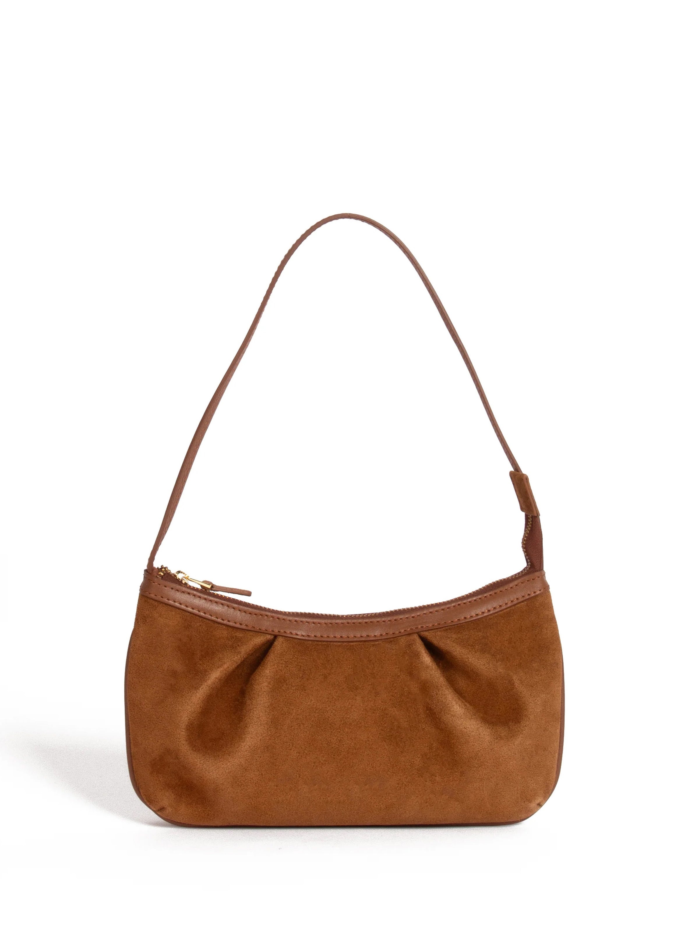 Dimple Pochette Suede Cognac - 1