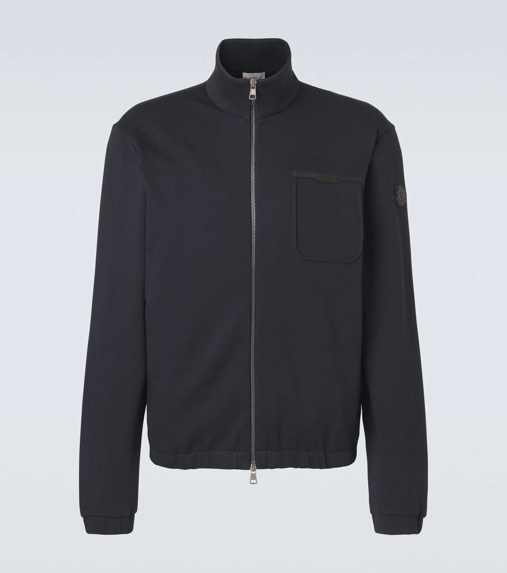 Cotton-blend zip-up sweater - 1