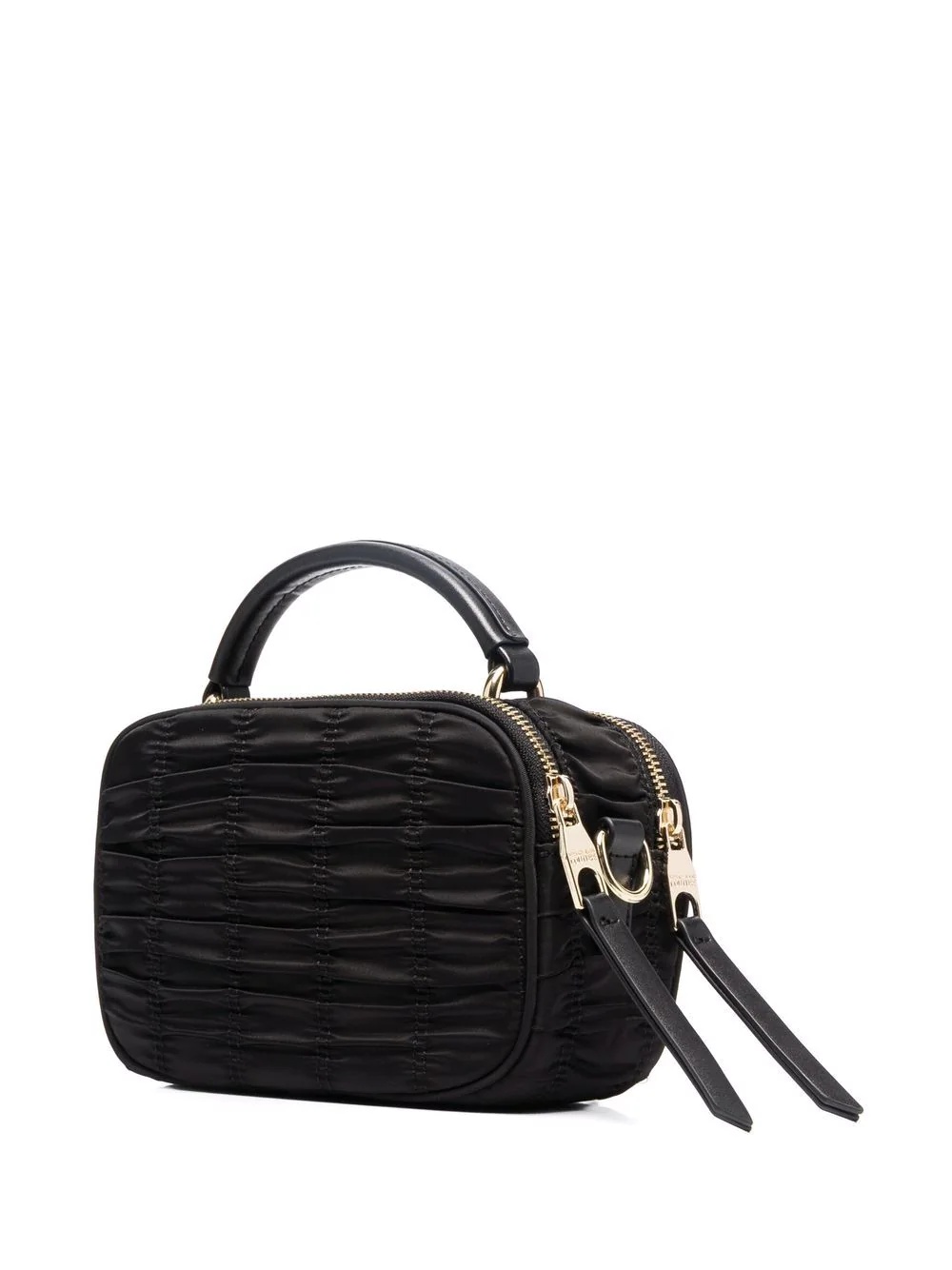 logo-plaque pleated tote bag - 4