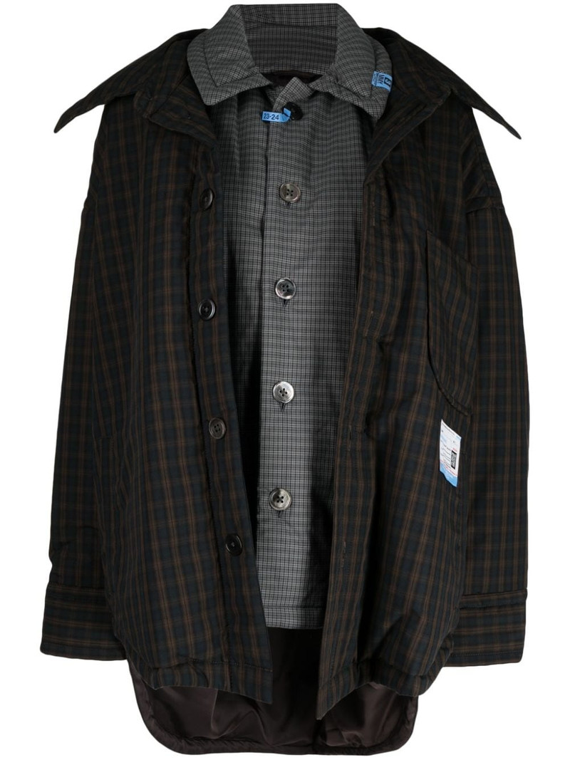 layered checked shirt jacket 1