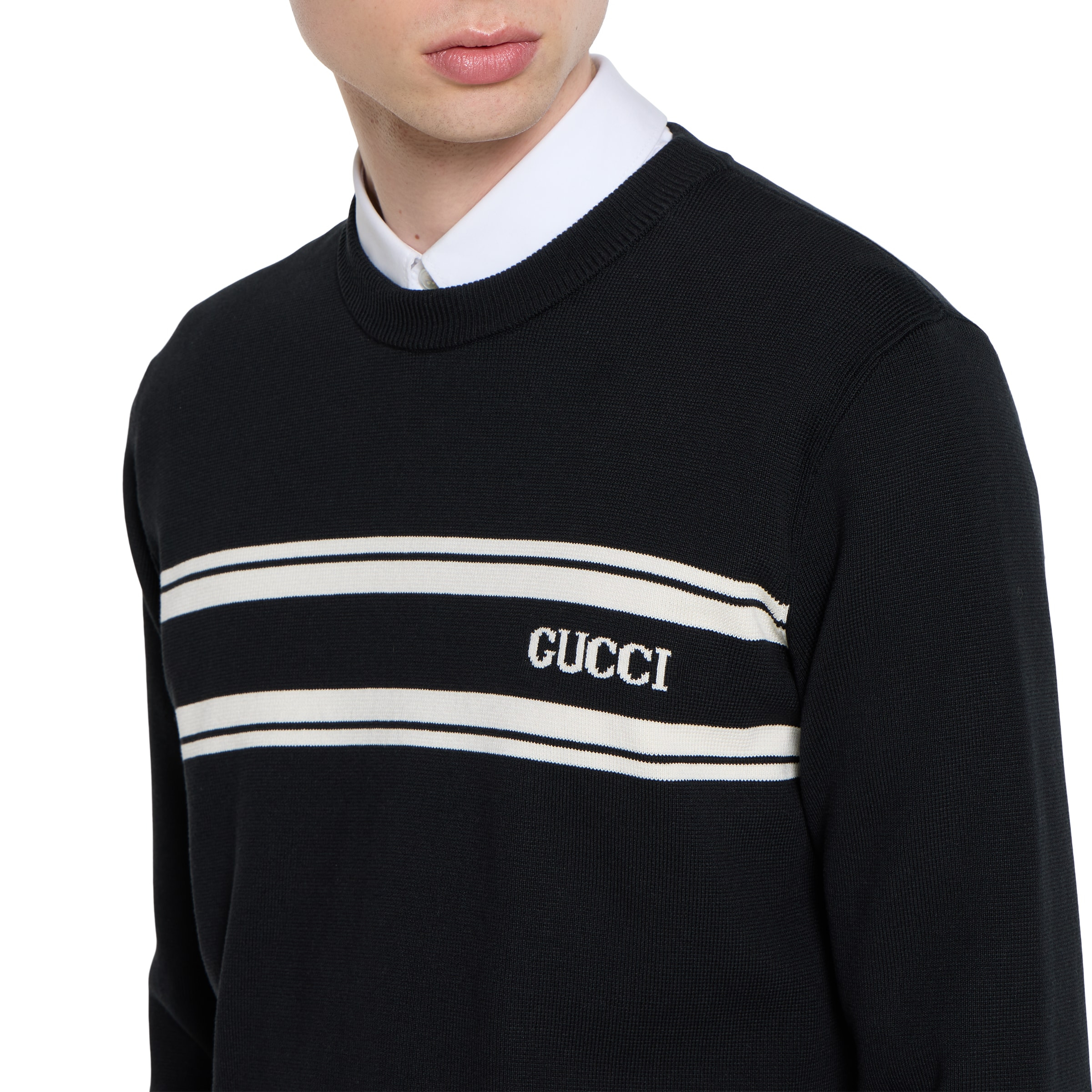 Silk cotton sweater with intarsia - 5
