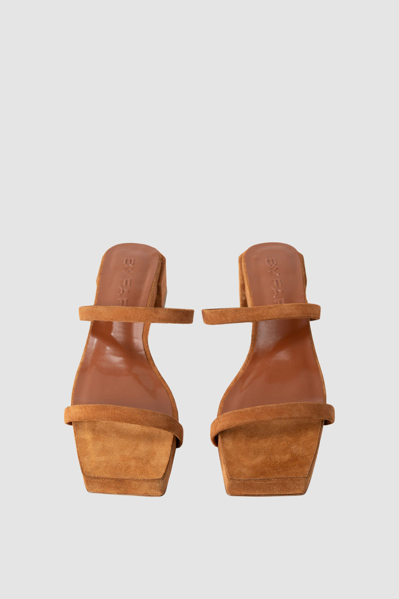 BY FAR Tanya Flat Summer Tan Suede Leather outlook
