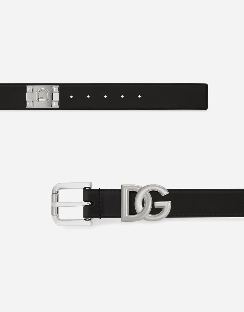 Calfskin belt with DG logo 3