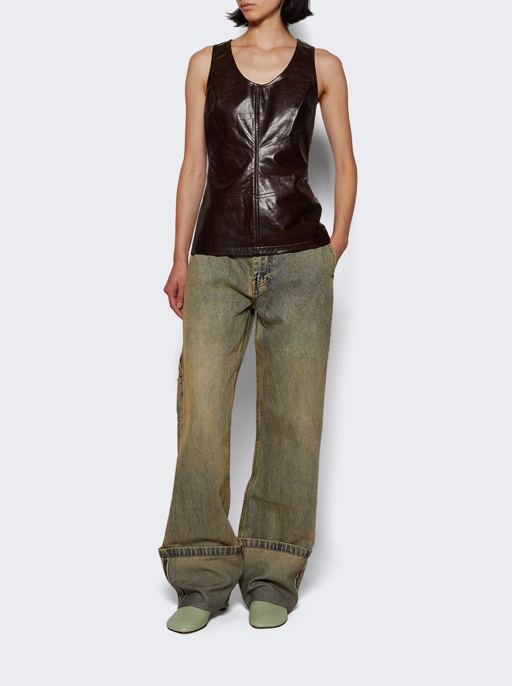 Leather Tank Dark Brown - 5
