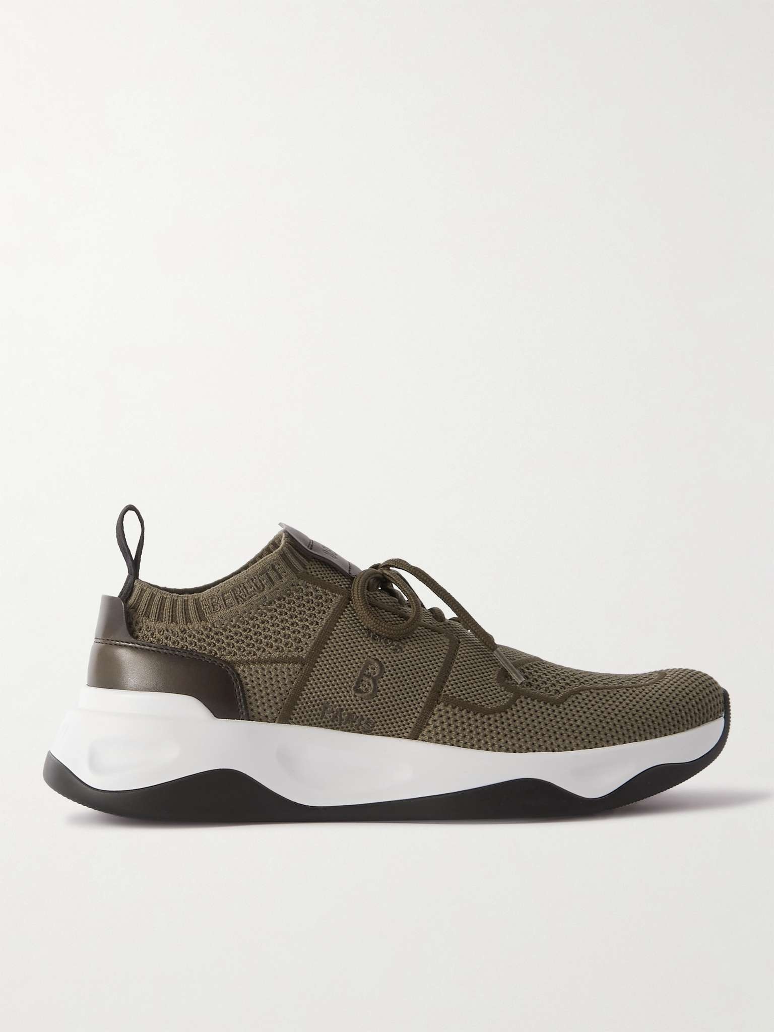 Shadow Venezia Leather-Trimmed Stretch-Knit Sneakers - 1