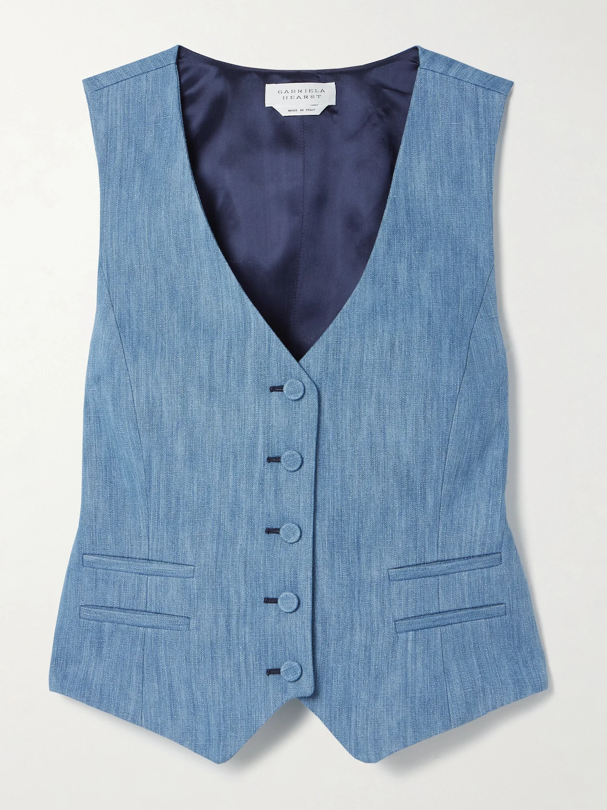 Coleridge Cotton And Linen-blend Chambray Vest - 1