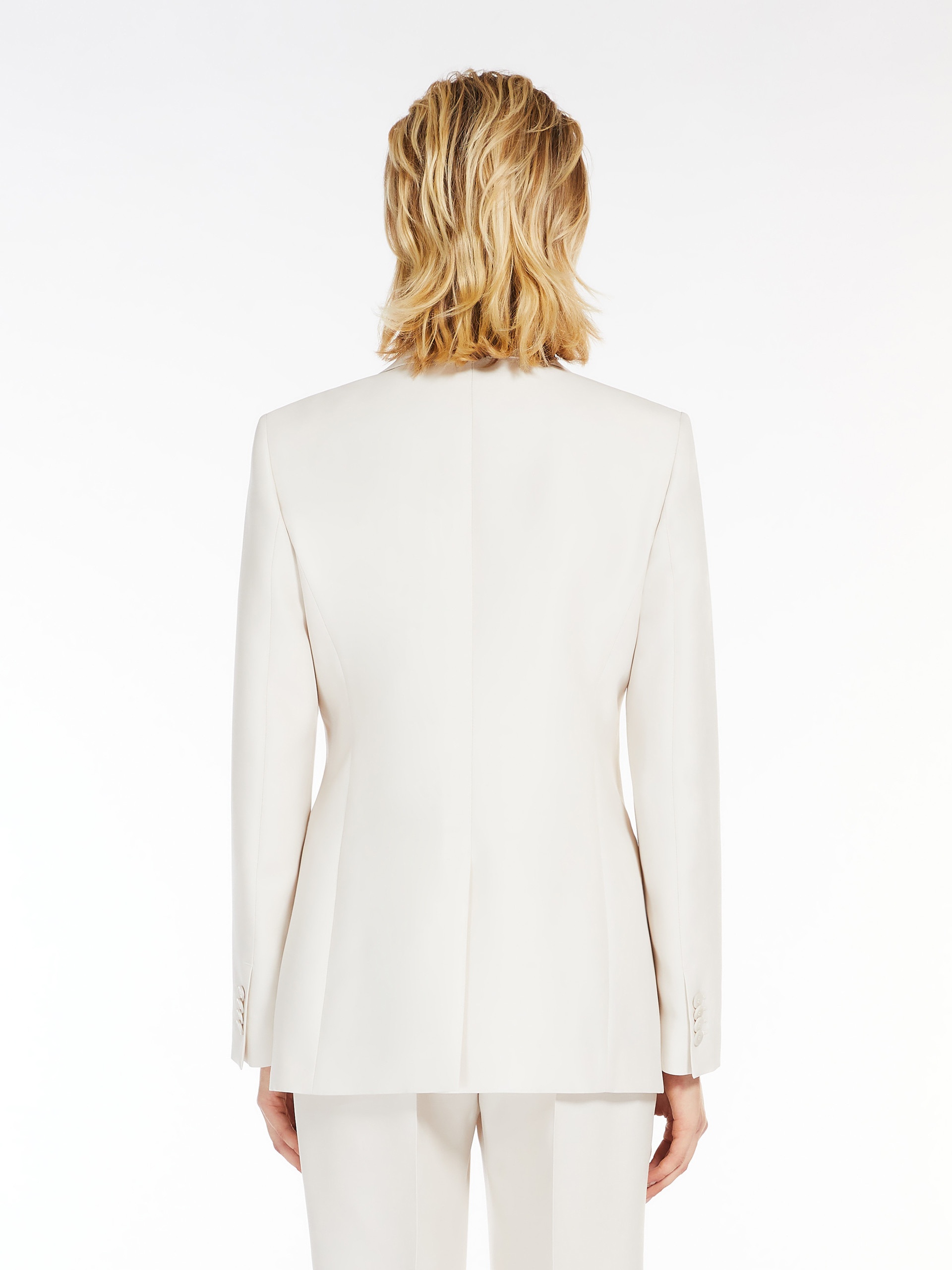 ジャケット MAX MARA IVORY DUCHESSE AVORIAZ BLAZER Max Mara AVORIAZ Wool and silk duchess satin blazer | REVERSIBLE