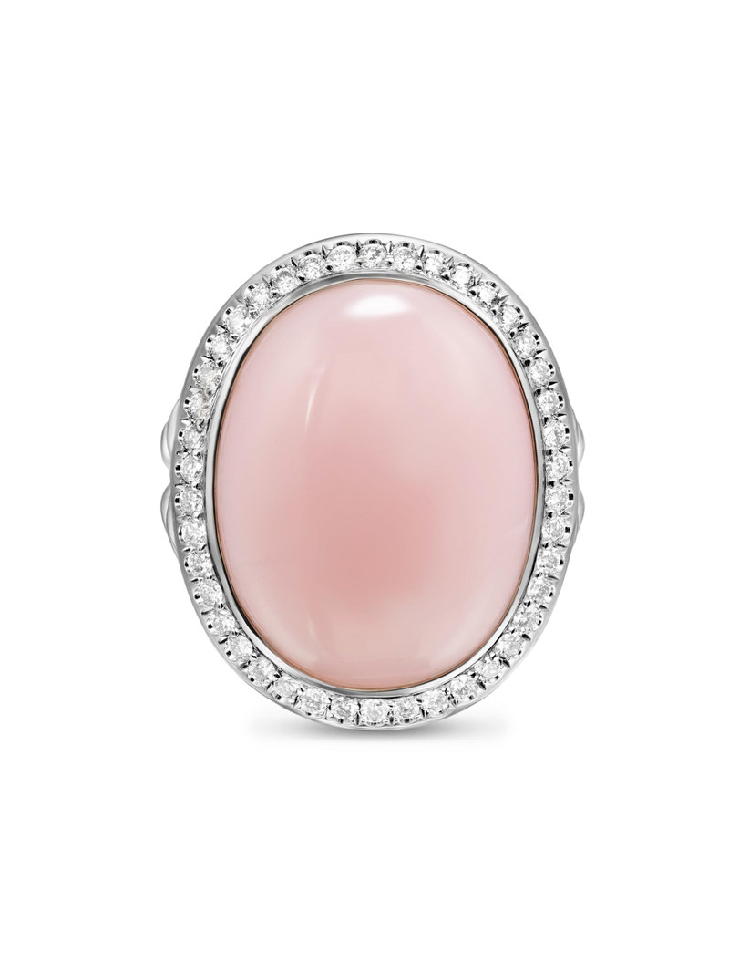 Women's Albion Oval Ring in Sterling Silver - Pink Opal 3