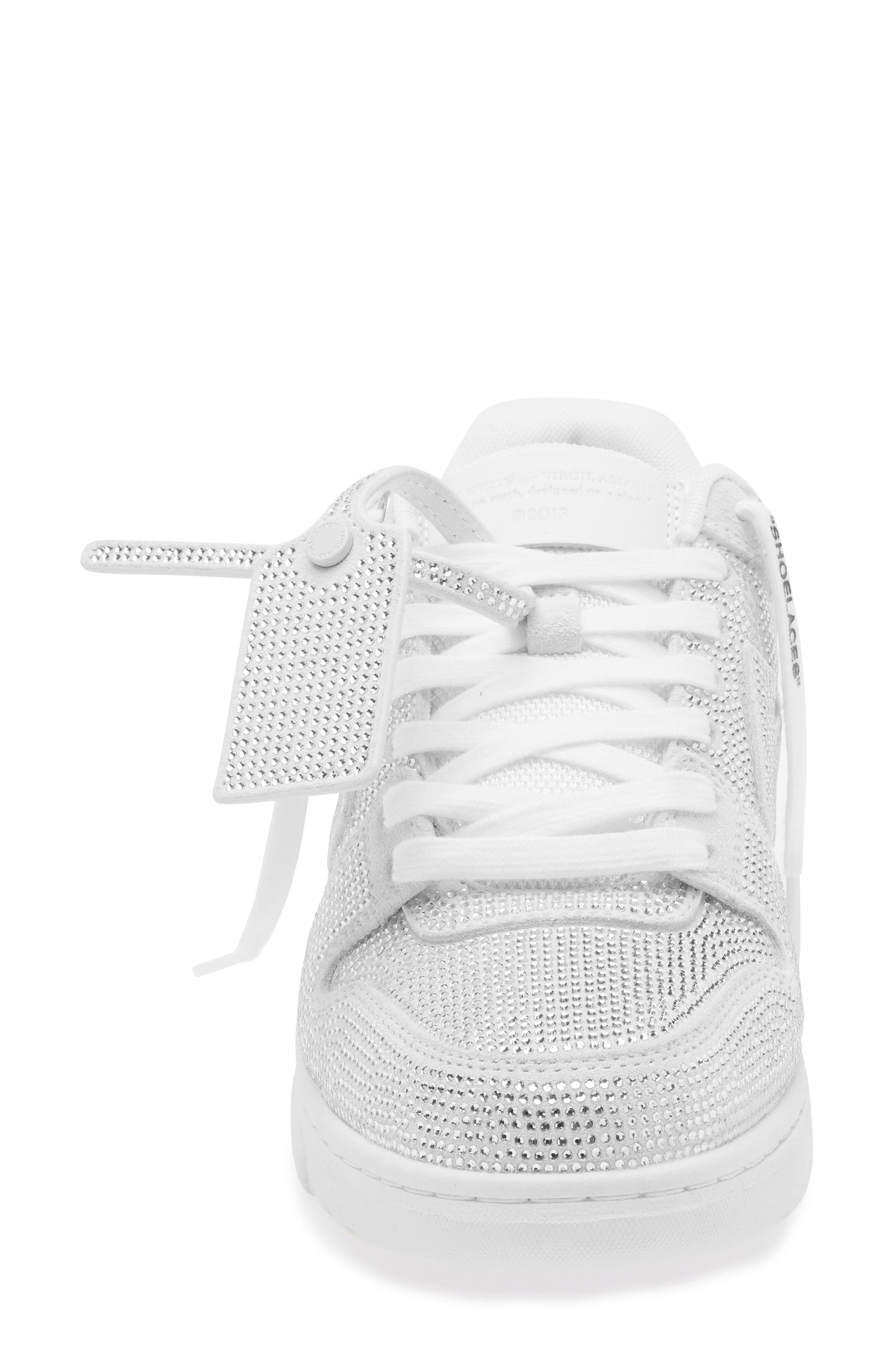 Off-White Out of Office Crystal Embellished Low Top Sneaker in White - 4