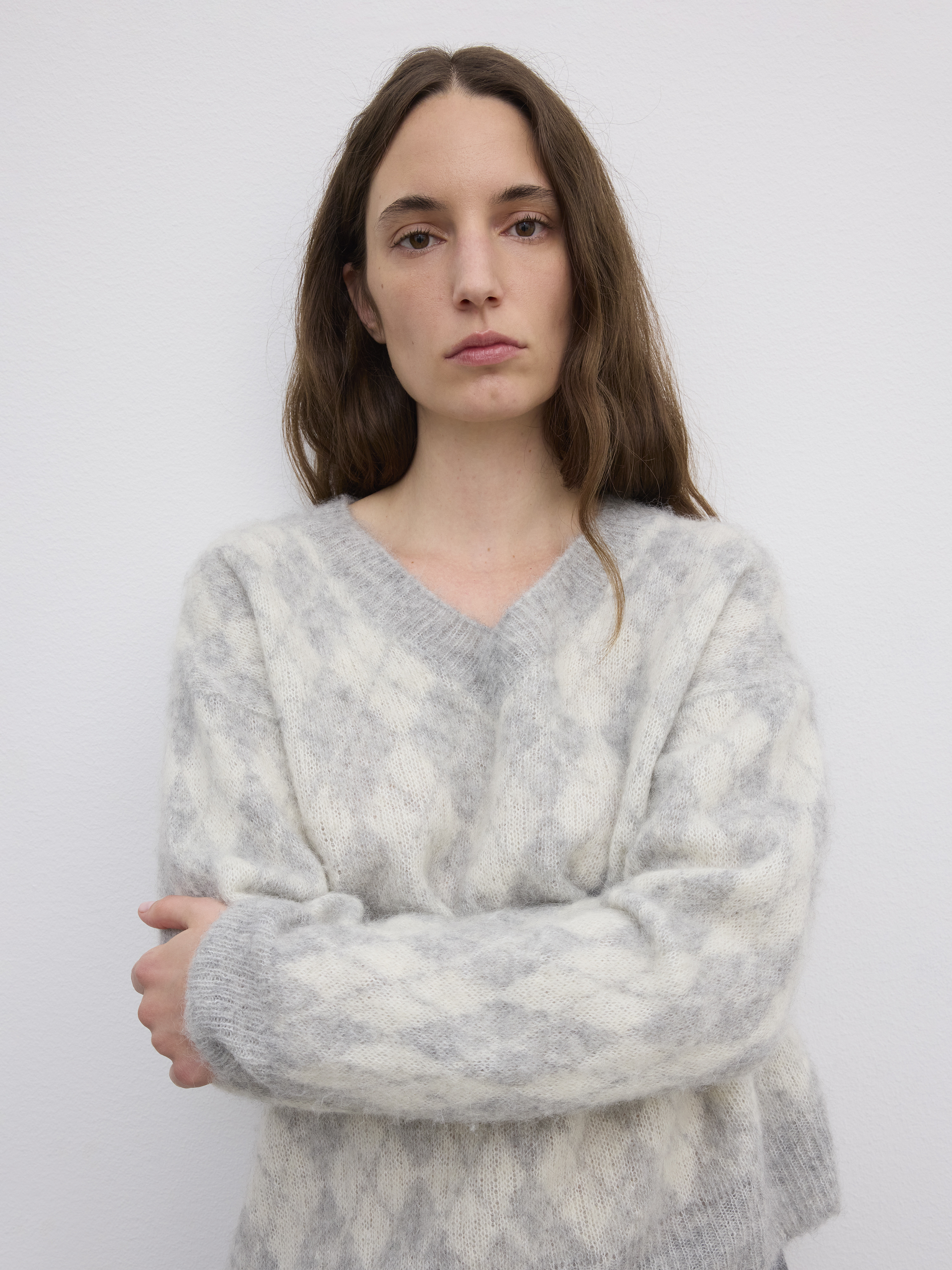Brushed Argyle Alpaca Knit - 3