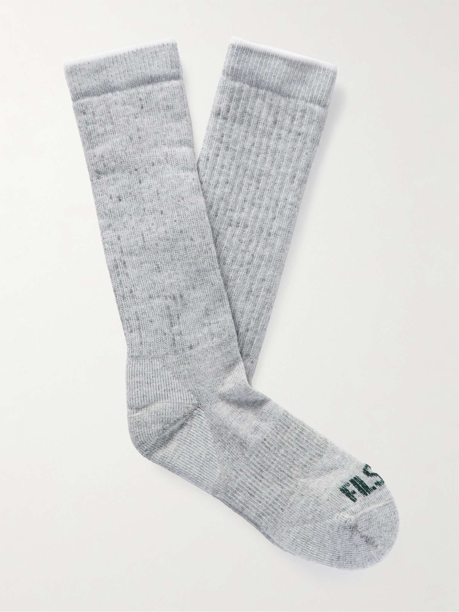 Logo-Intarsia Merino Wool-Blend Socks - 1