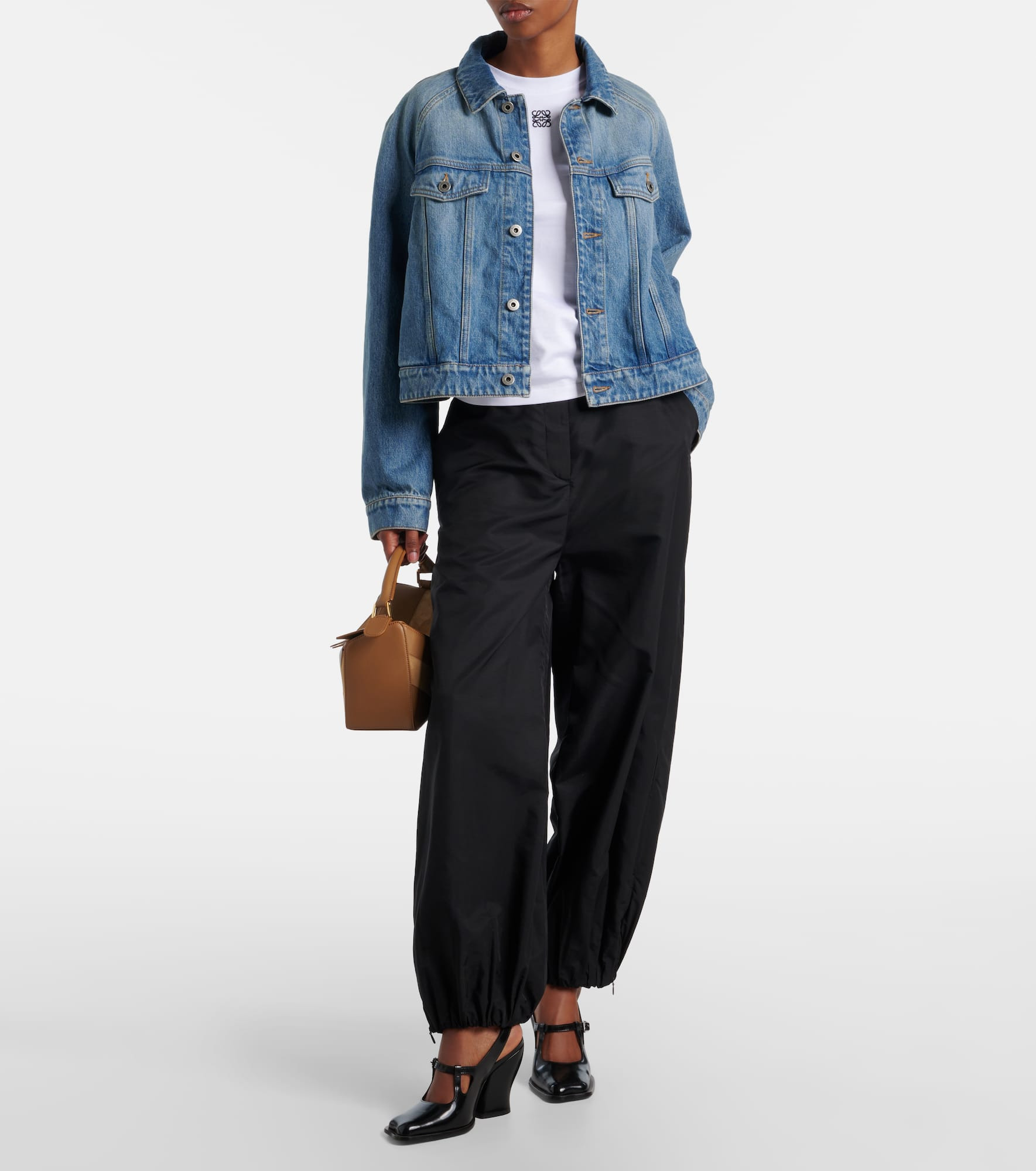 Cropped denim jacket - 2