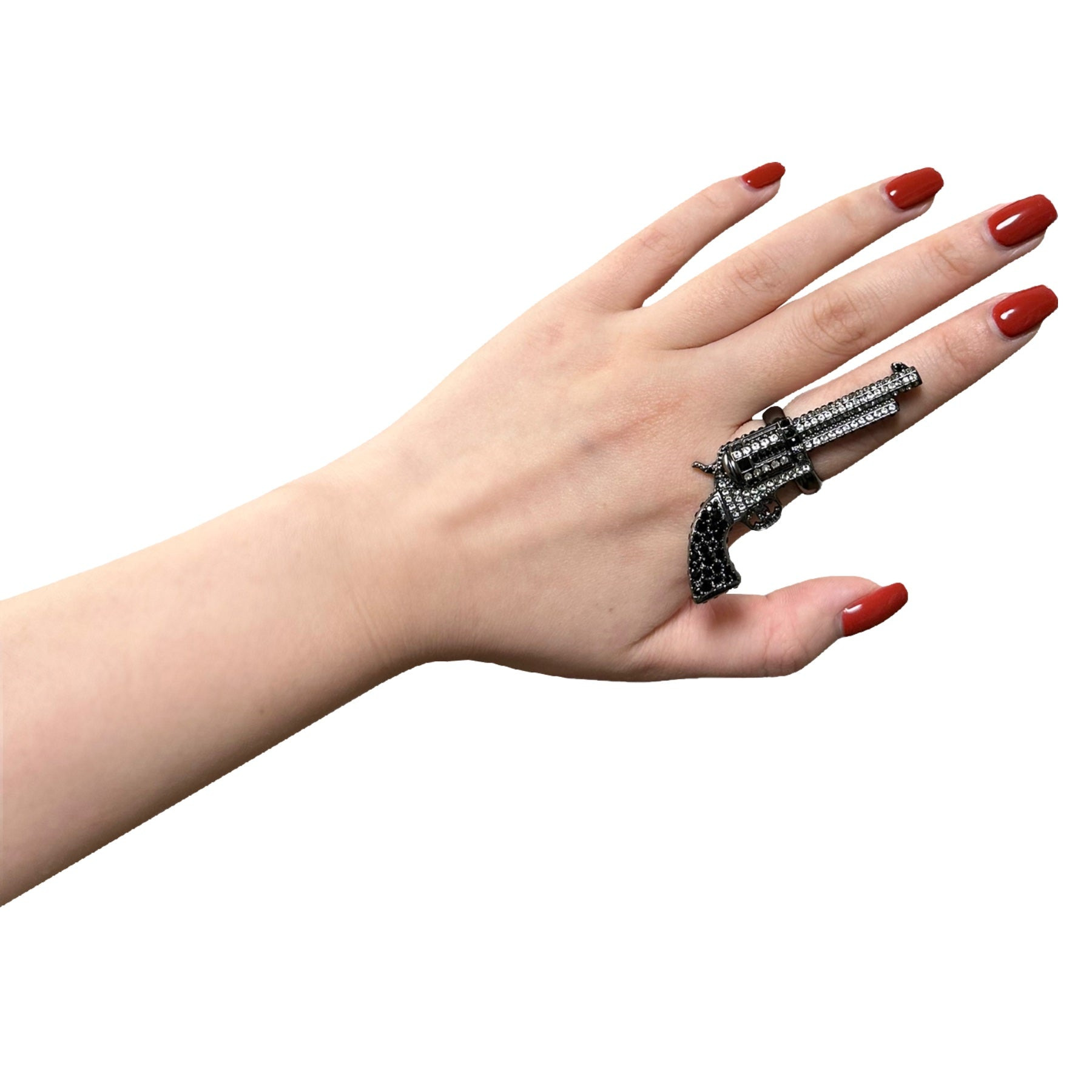 CHANEL Fall Winter 2014 Strass Crystals Pistol Statement Ring - 7