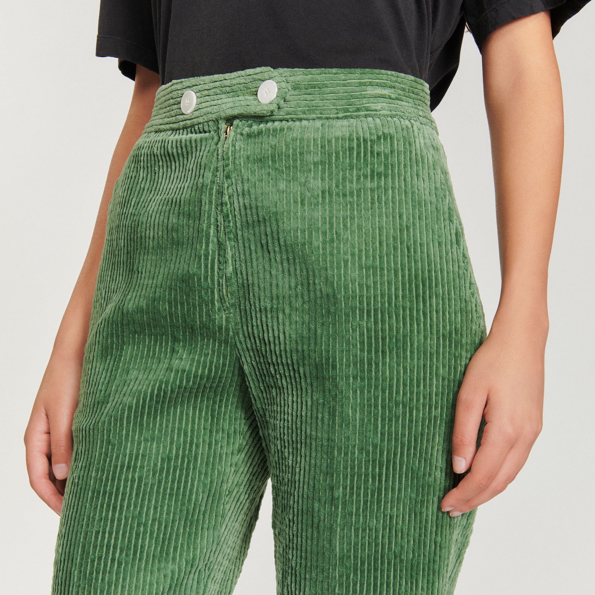 Corduroy straight-leg pants - 4