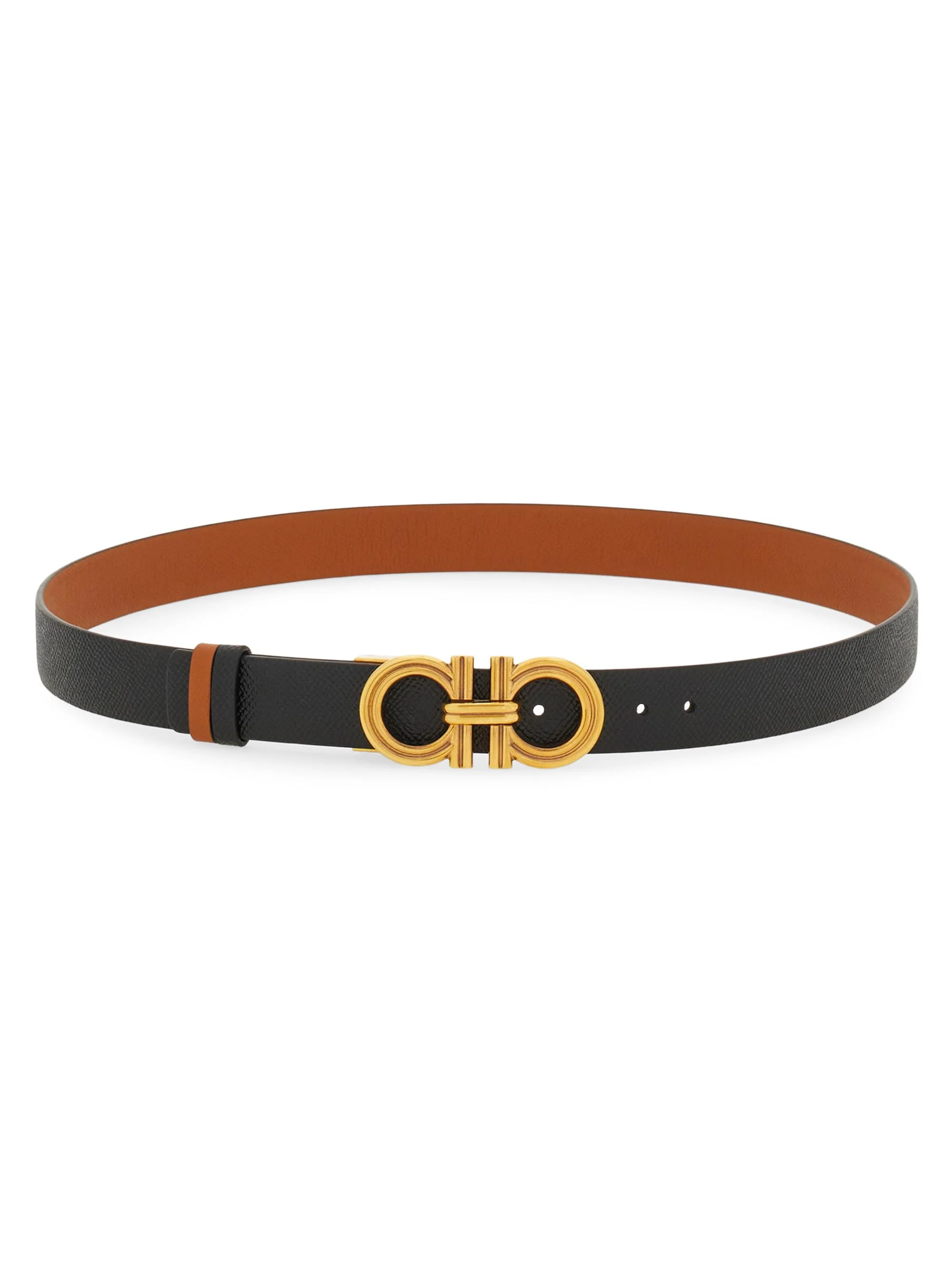 Women's Donna Reversible Leather Belt - Nero - 1