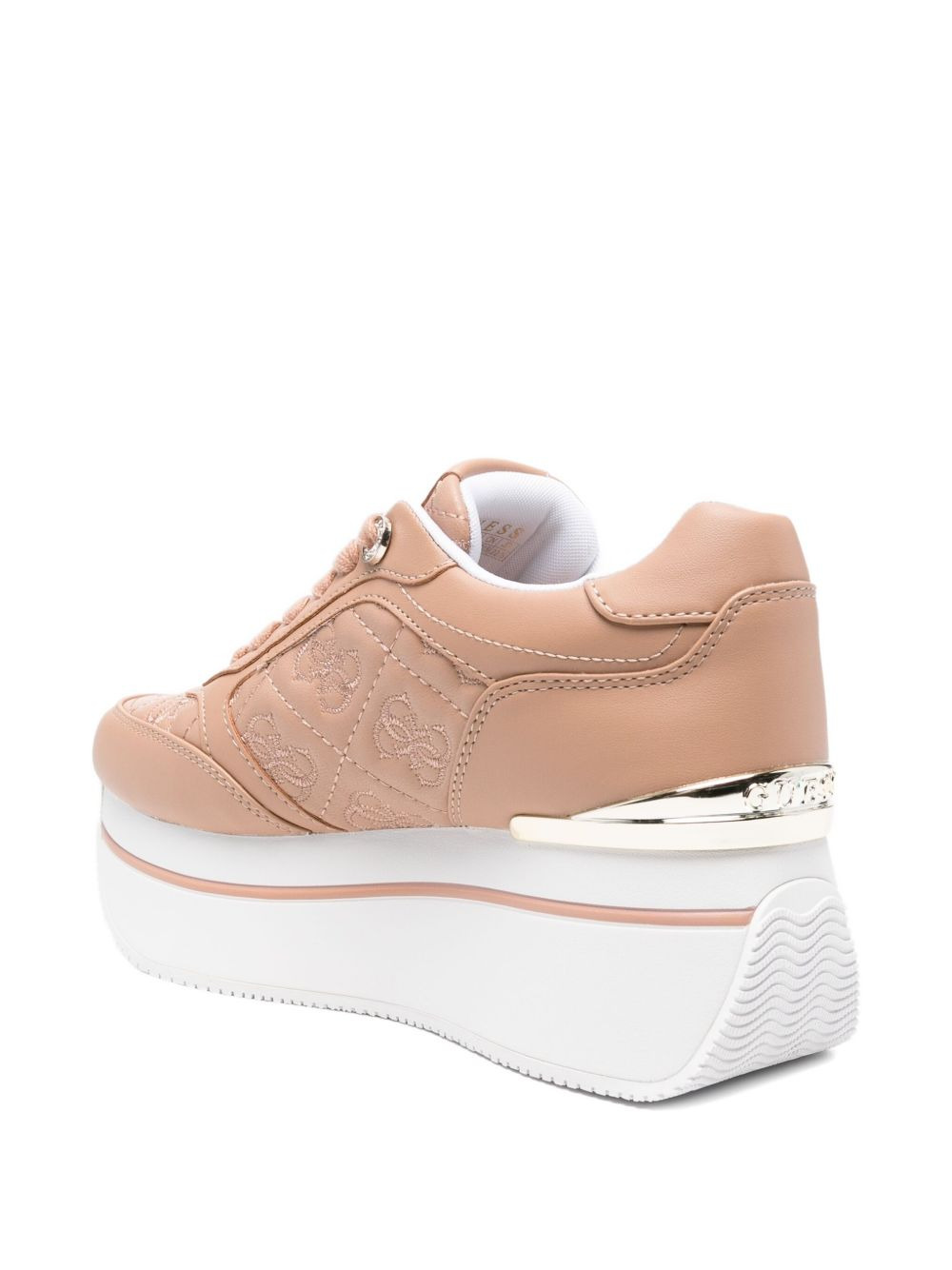 logo-plaque platform sneakers - 3