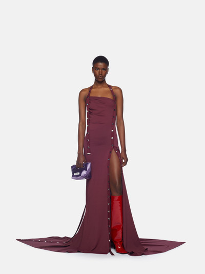 THE ATTICO DARK GRAPE LONG DRESS outlook