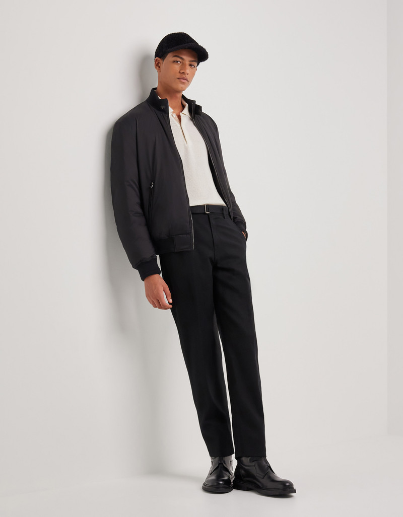 Canali CREAM WOOL AND CASHMERE POLO SHIRT WITH LAMBSKIN DETAILS outlook