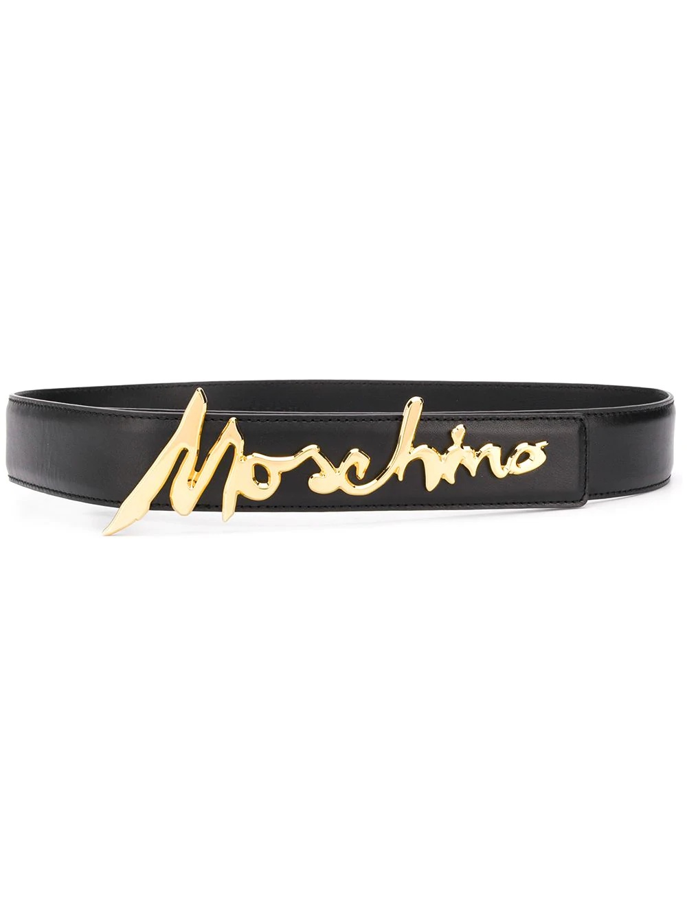 logo-plaque buckled belt - 1