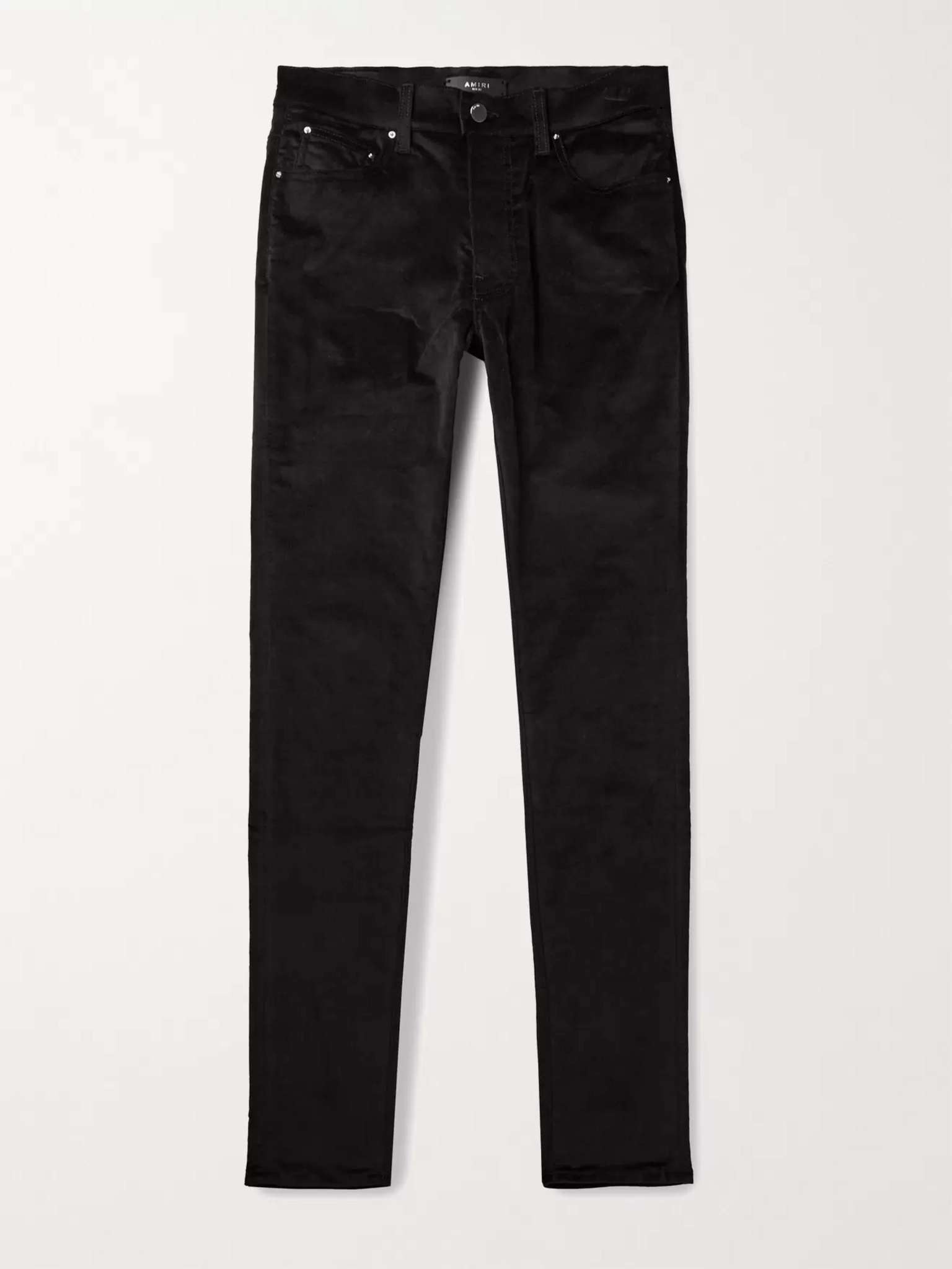 Skinny-Fit Stretch-Velvet Trousers - 1