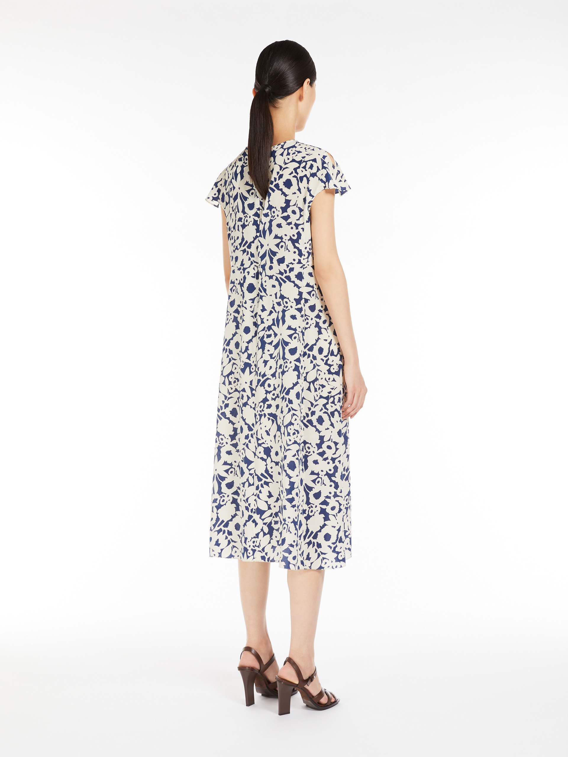 GISELLA Long printed crepe dress - 4