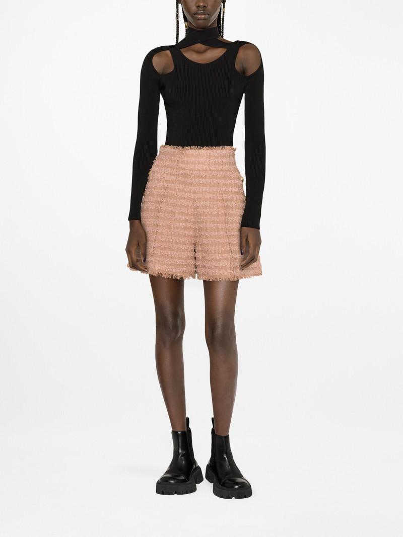 Balmain tweed high-waisted shorts outlook