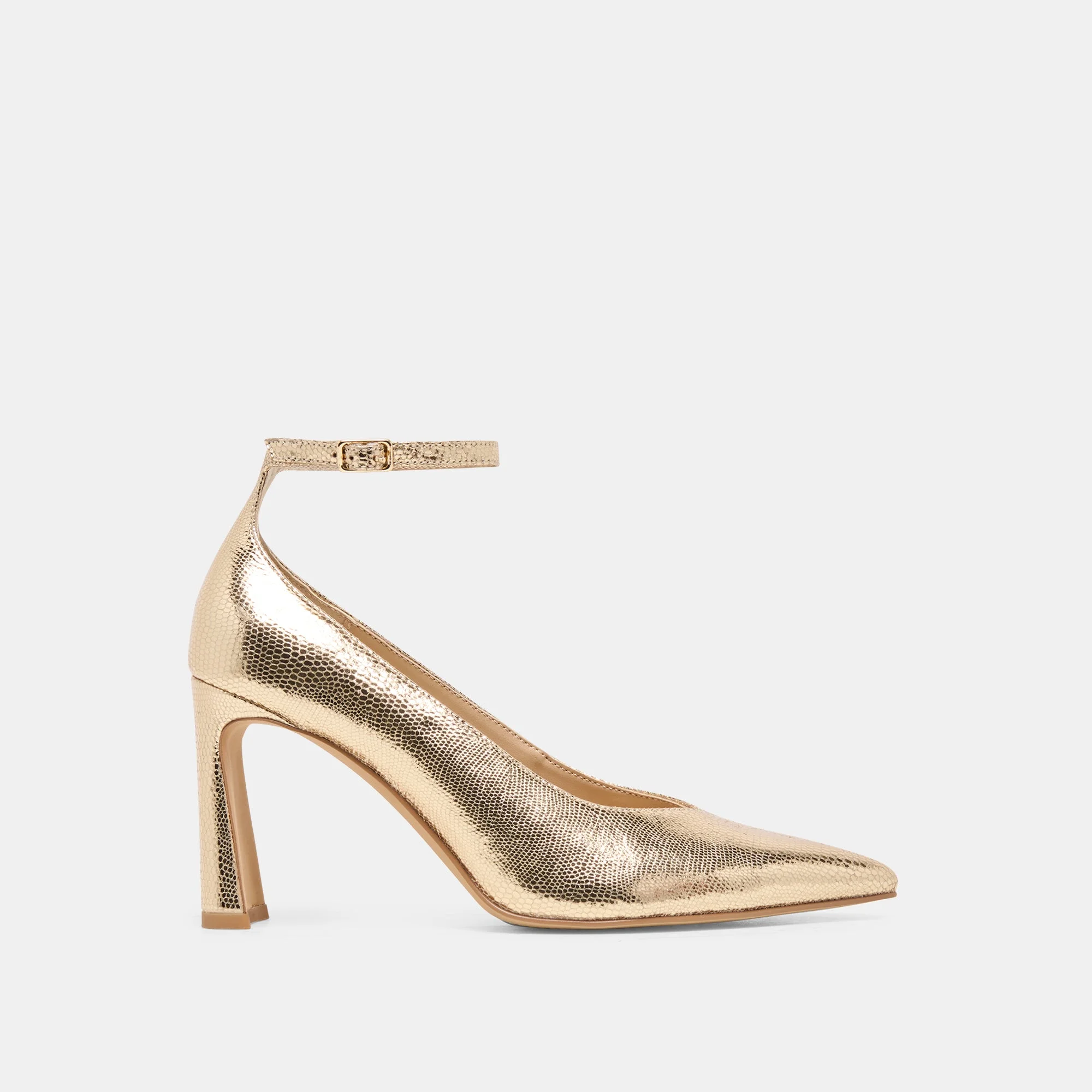 KARSIN HEELS GOLD EMBOSSED LEATHER - 1