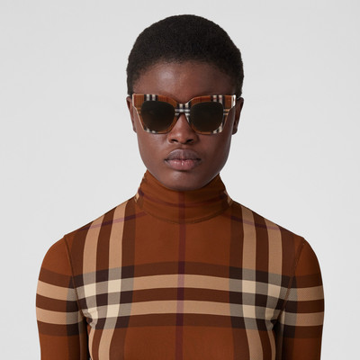 Burberry Check Stretch Jersey Funnel Neck Dress outlook
