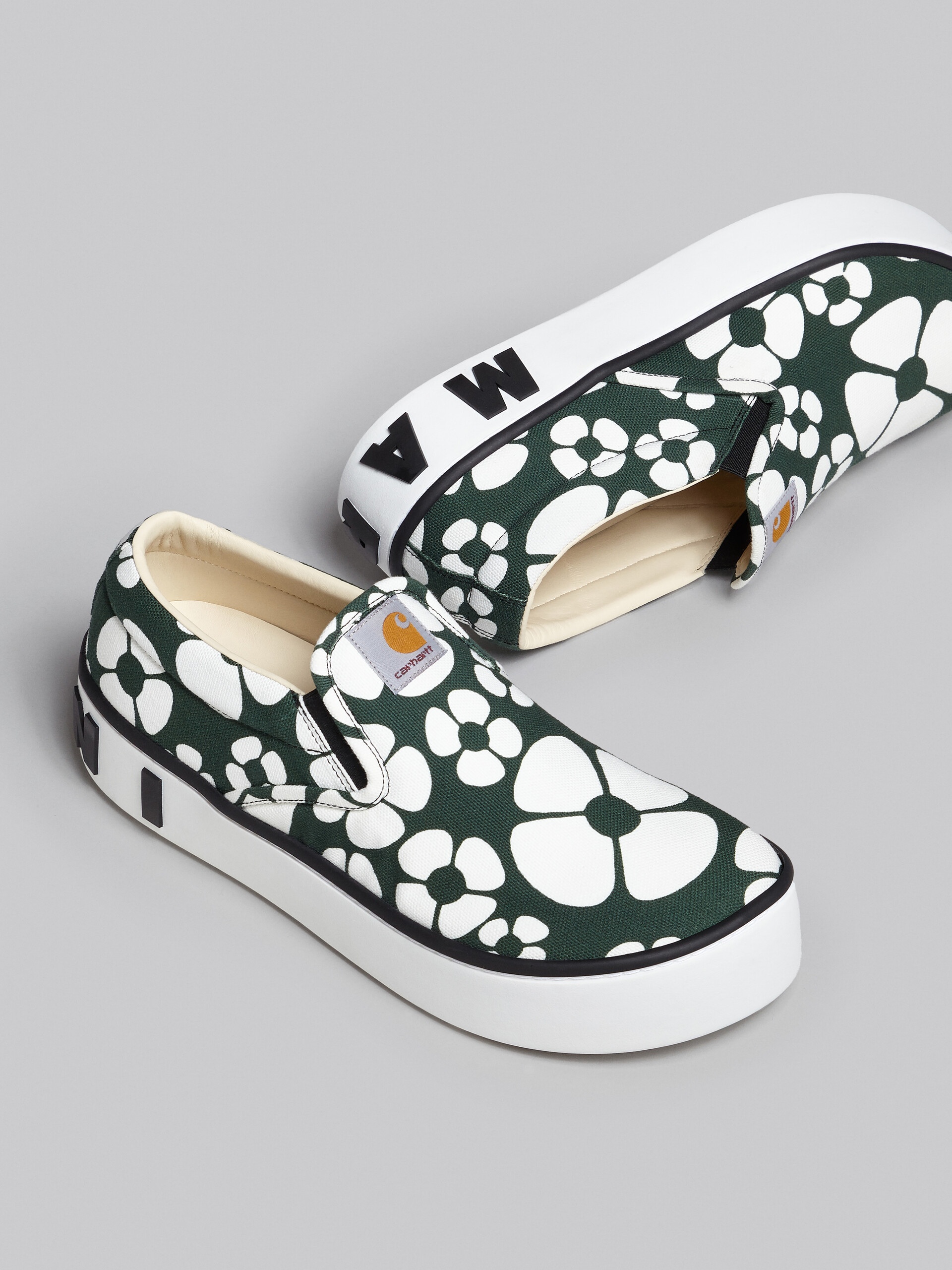 MARNI X CARHARTT WIP - GREEN SLIP-ON SNEAKERS - 5