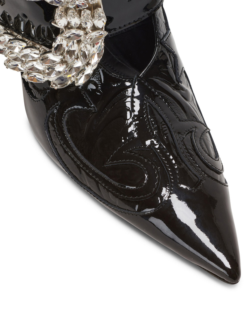 Clara Western patchwork patent leather pumps 5