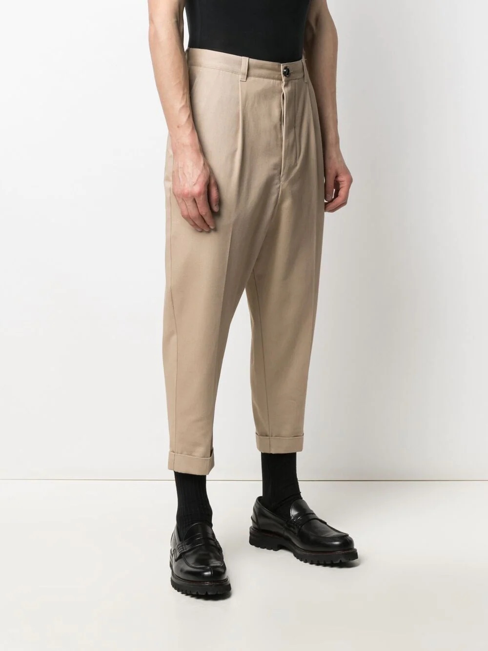 tapered-leg cotton chinos - 3