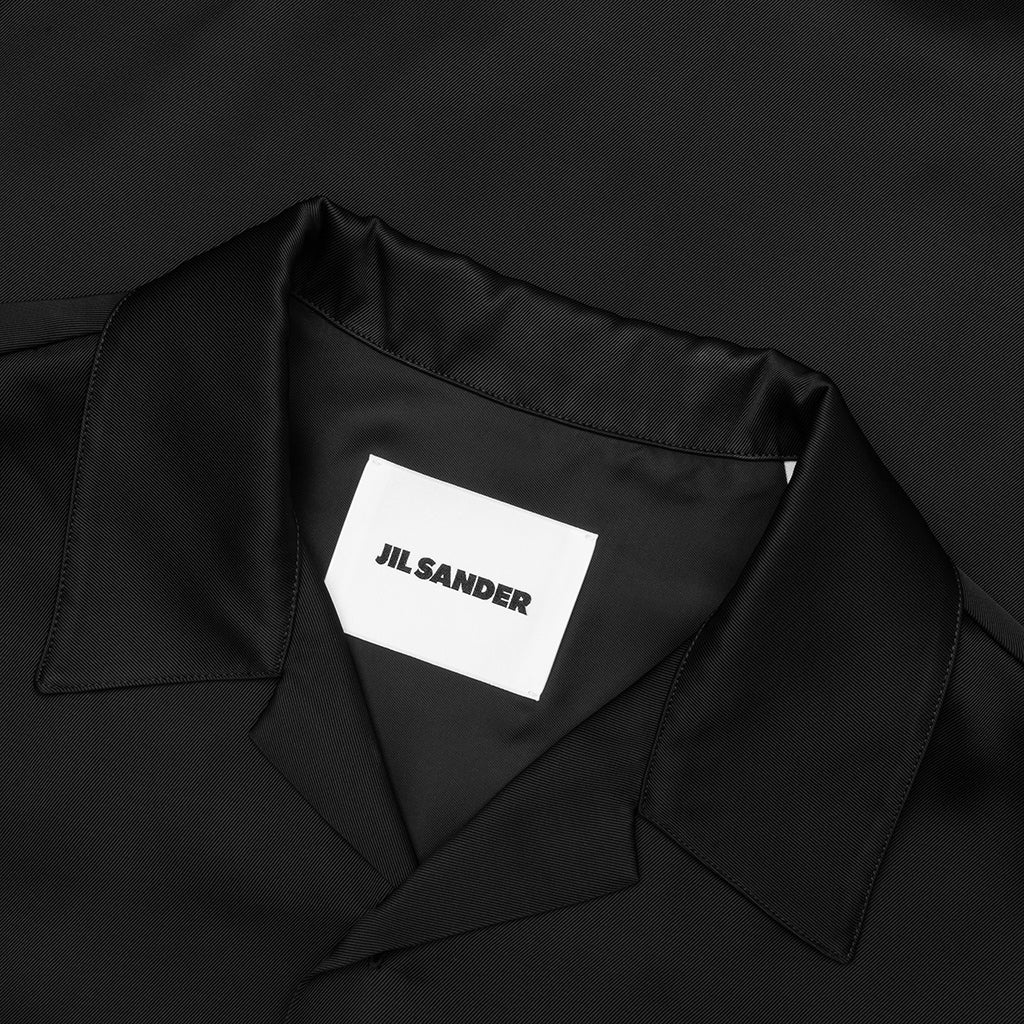 VISCOSE AND SILK TWILL SHIRT - BLACK - 3