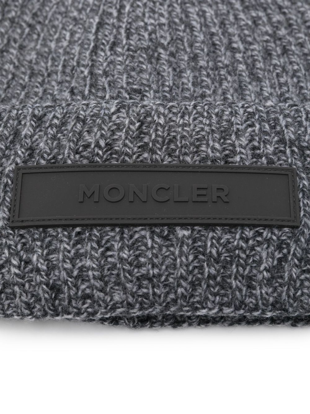 ribbed logo-plaque beanie hat - 2
