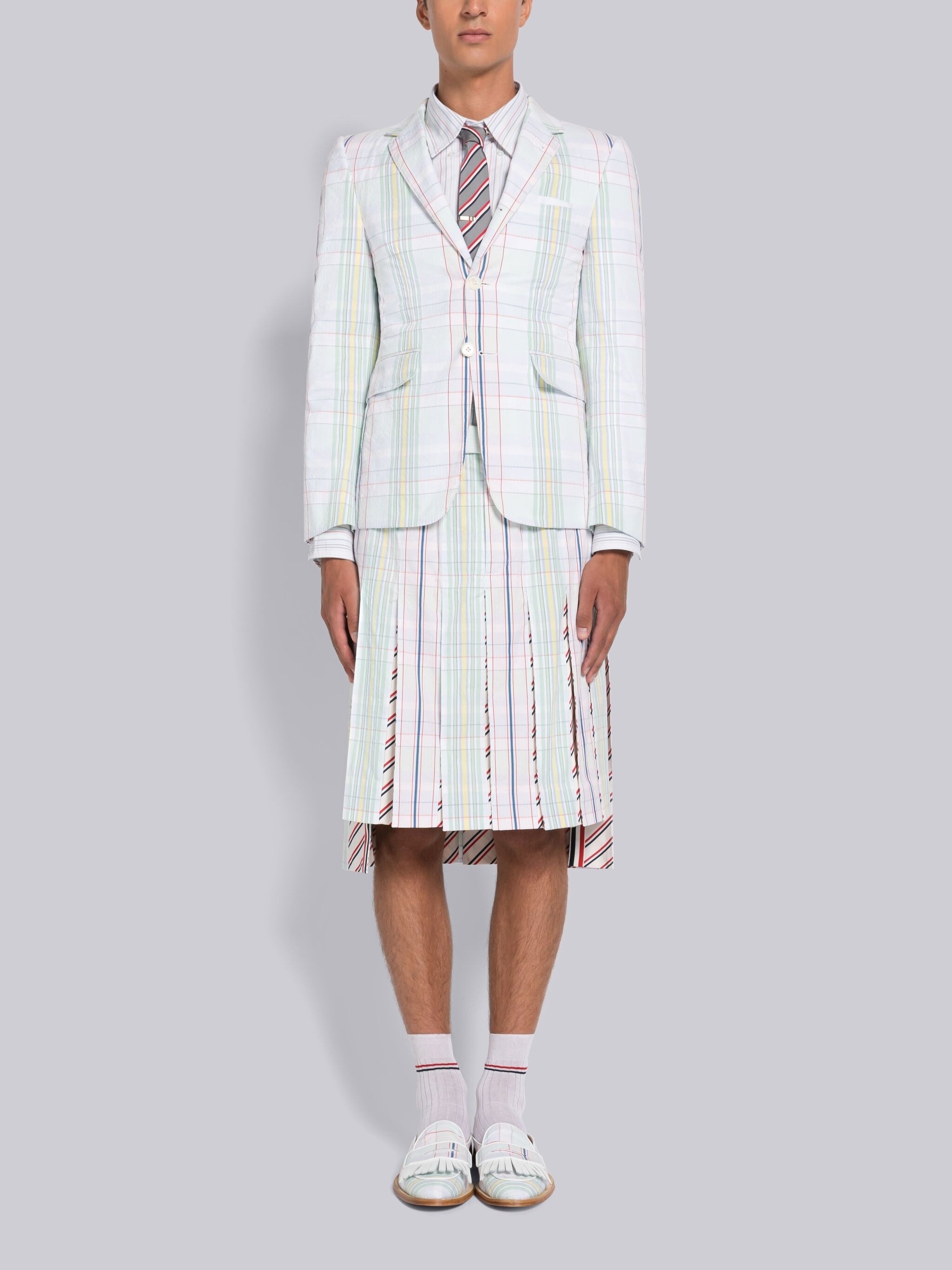 Fun-Mix Gingham Backstrap Classic Pleated Skirt - 4