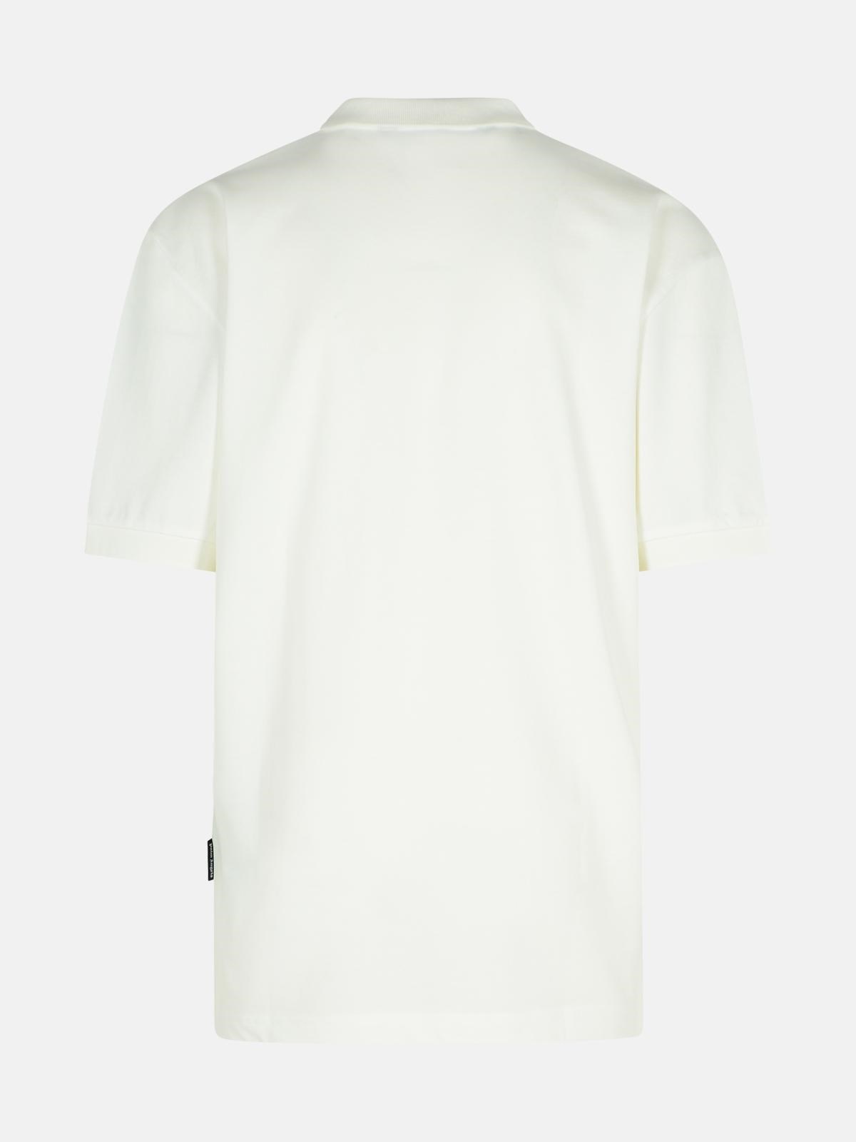 'COLLEGE' WHITE COTTON POLO SHIRT - 3